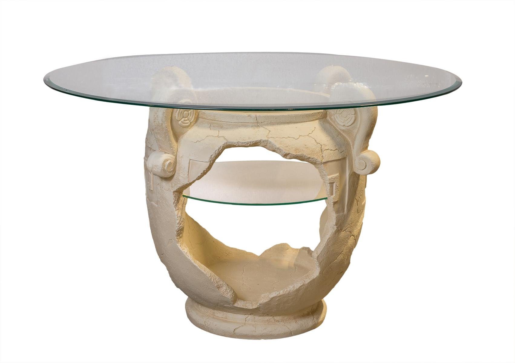 Wohndesign runder Tafeltisch Antikes Küchentisch Säulen-Esstisch Amphore Esstisch