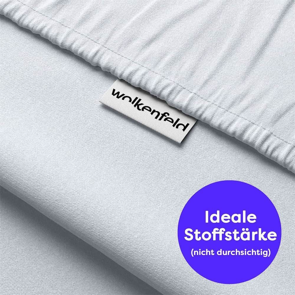 Wolkenfeld Spannbettlaken 100% Baumwolle - Superweiches Bettlaken für Matratzen von 5 bis 20cm, Jersey, Gummizug: rundum, (1 Stück), Rutschfest & Blickdicht - 9 – Bild 3 von 5