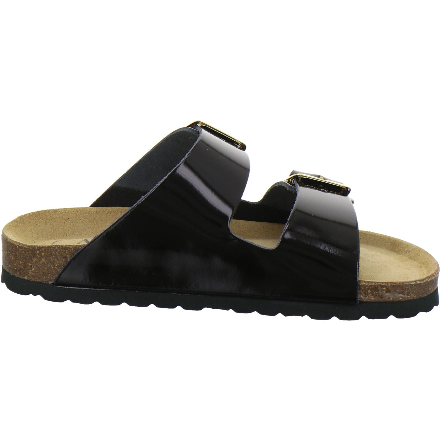 AFS-Schuhe 210025 Zweischnaller Pantolette für Damen mit Fußbett, bequeme Sandalen aus Leder