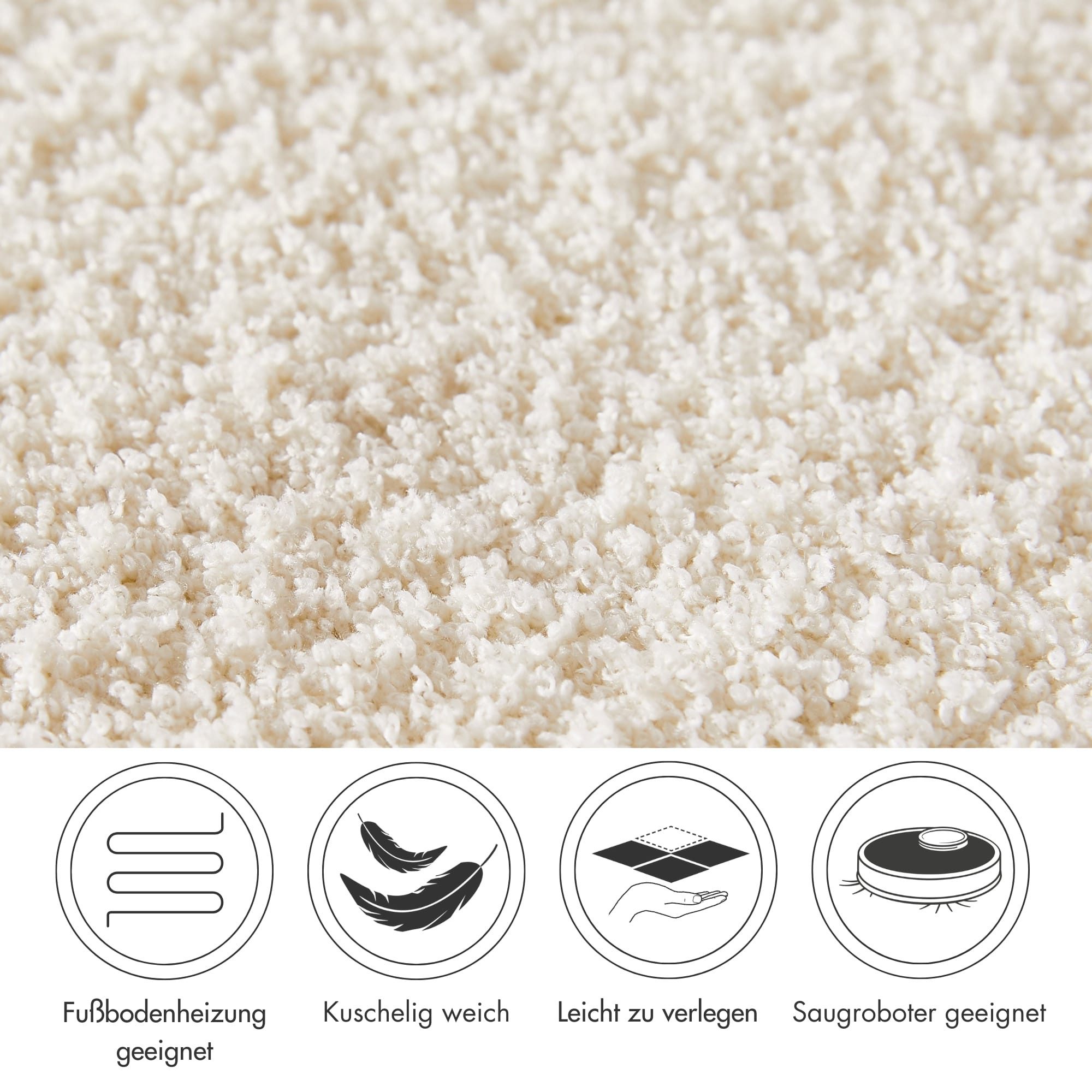 Andiamo Teppichboden Softness, Velours, Gesamthöhe 17 mm, Luxusklasse LC5, rechteckig, Uni Farben, Breite 400 cm, besonders weich, Wohnzimmer, Schlafzimmer