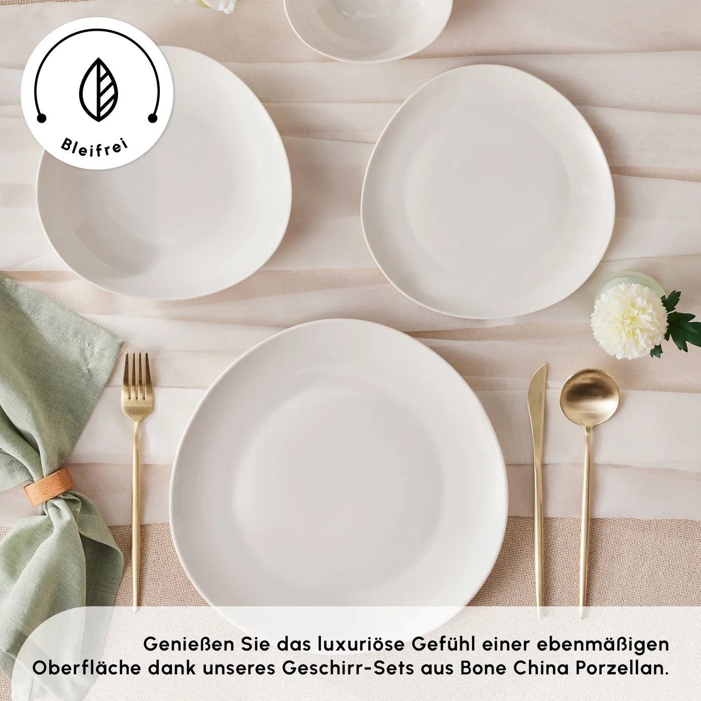 Karaca Geschirr-Set Karaca Streamline Rubicon 24-teiliges Tafelset für 6 Personen, Weiß