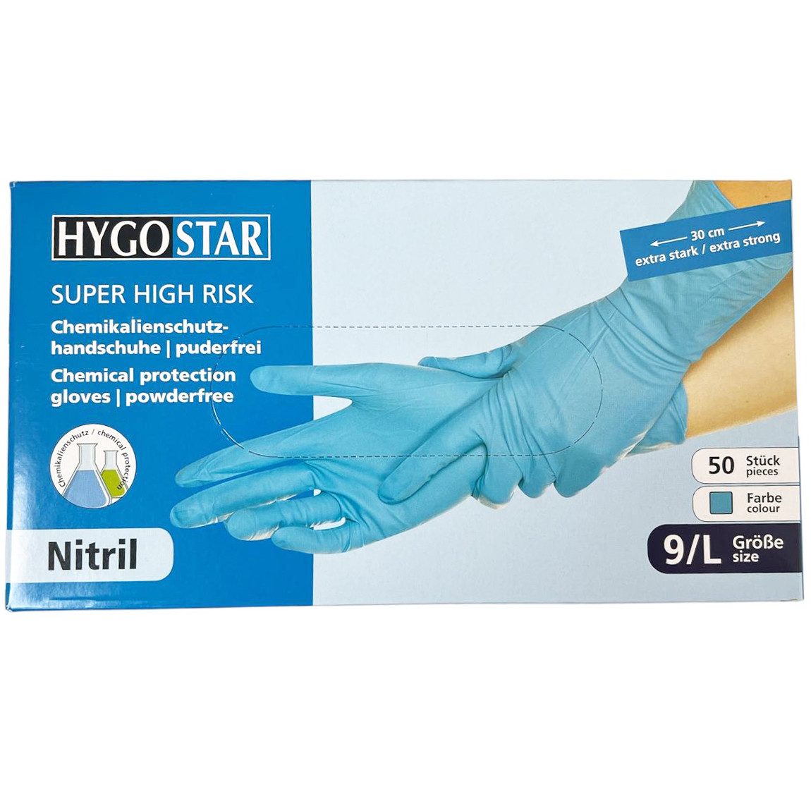 HYGOSTAR Chemikalien-Schutzhandschuhe Nitril Chemikalienschutz-Handschuhe Super High Risk