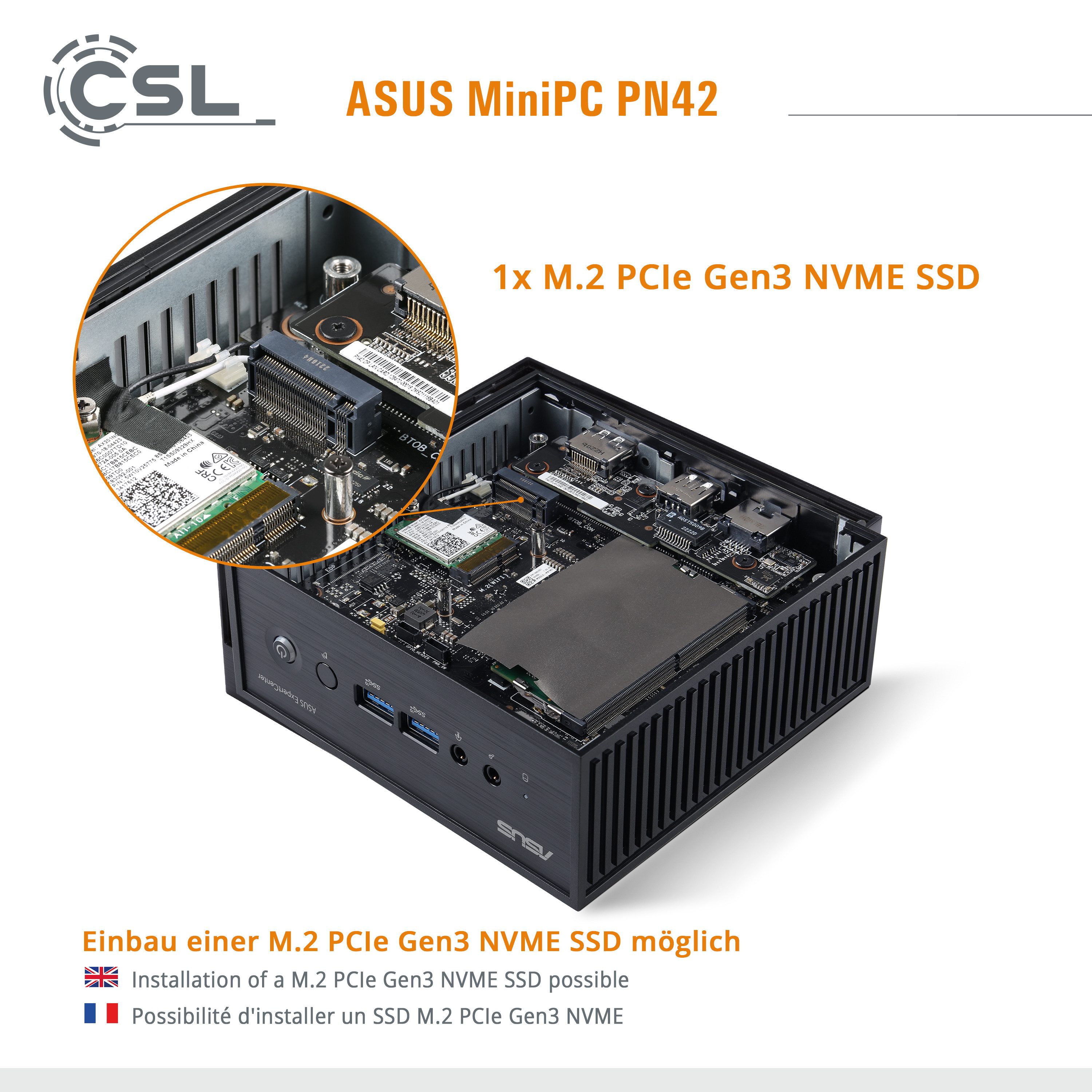 Asus Mini-PC ASUS PN42 Intel N200 Windows 11 Mini-PC (Intel, 8 GB RAM, 1000 GB SSD, passiver CPU-Kühler)