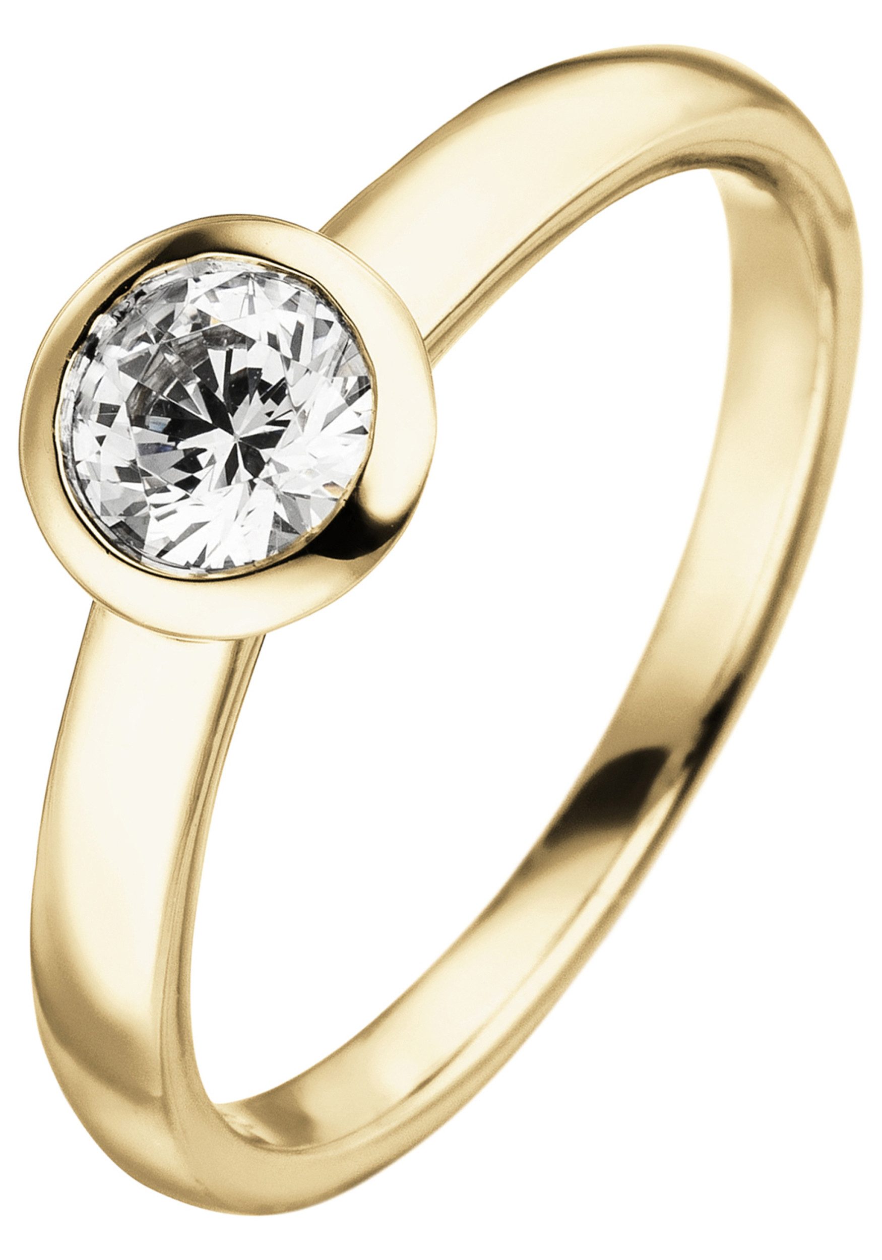 JOBO Diamantring Ring Goldring Solitär, 585 Gold mit Diamant Brillant 0,50 ct.