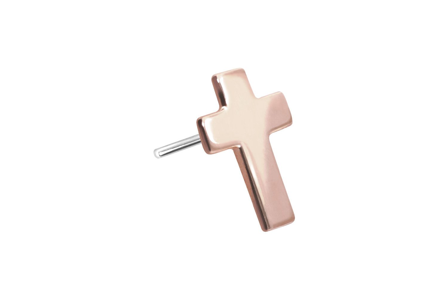 Piercing-Set 14 Karat Gold Aufsatz mit Titan Push Pin KREUZ