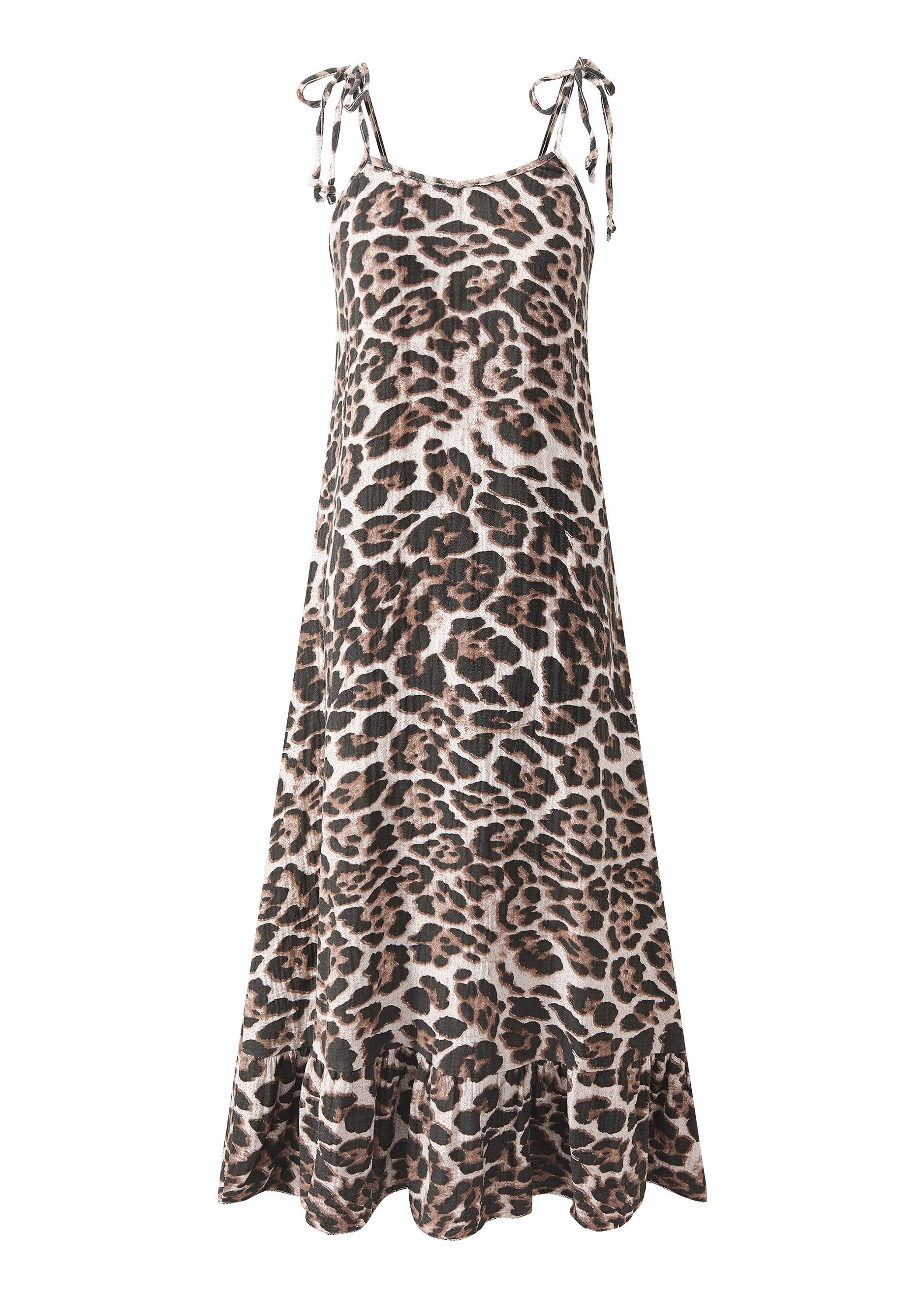 SASSYCLASSY Minikleid Musselin Maxikleid mit Leo-Print günstig online kaufen