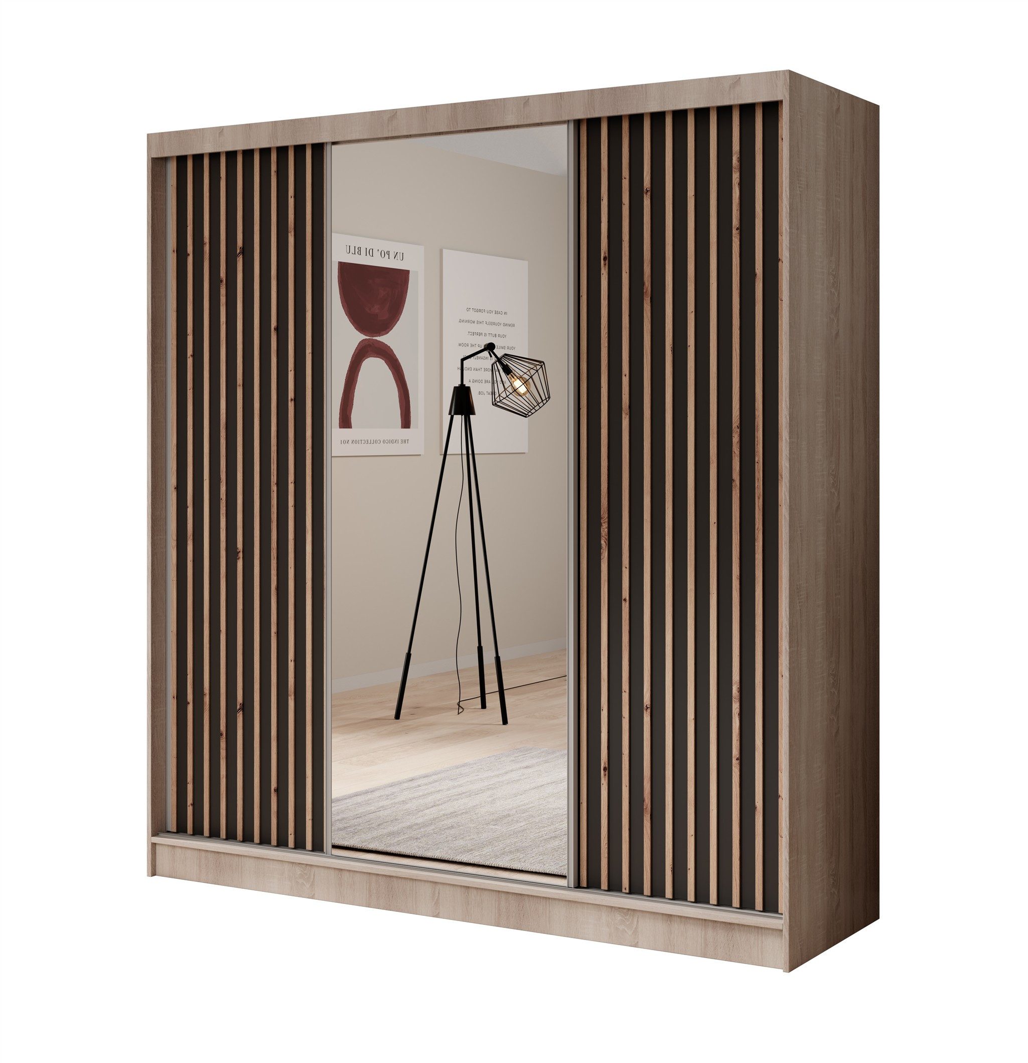 Fun Möbel Schiebetürenschrank Schrank BRITE 200 x 215 x 61 cm