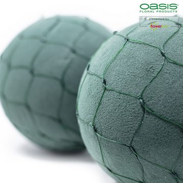 Oasis Schaumgummi 2er Pack OASIS® IDEAL Kugel im Netz, grün - Durchmesser 16 cm