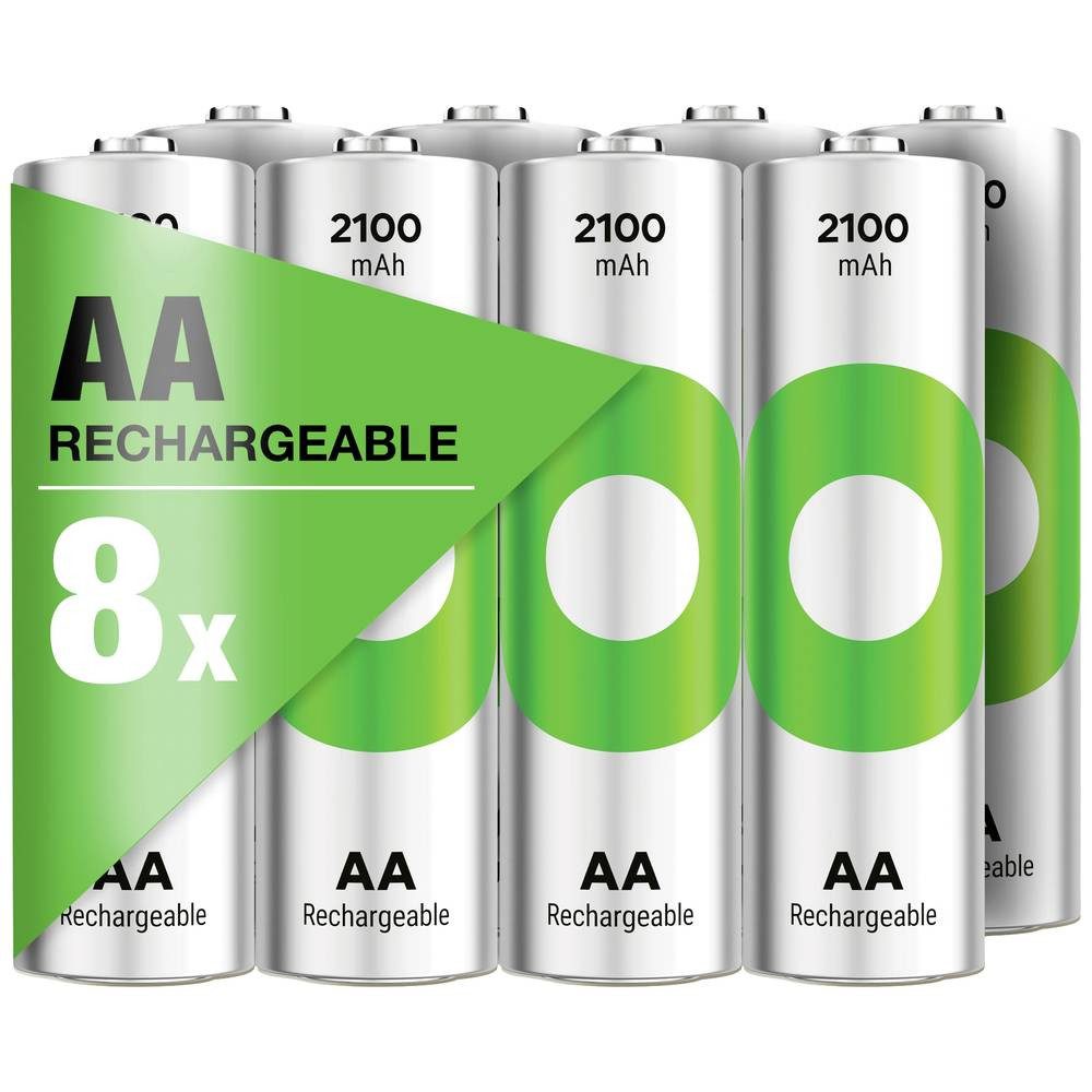 AA Akku NiMH 2100 mAh 1.2V, 8 Stück Batterie