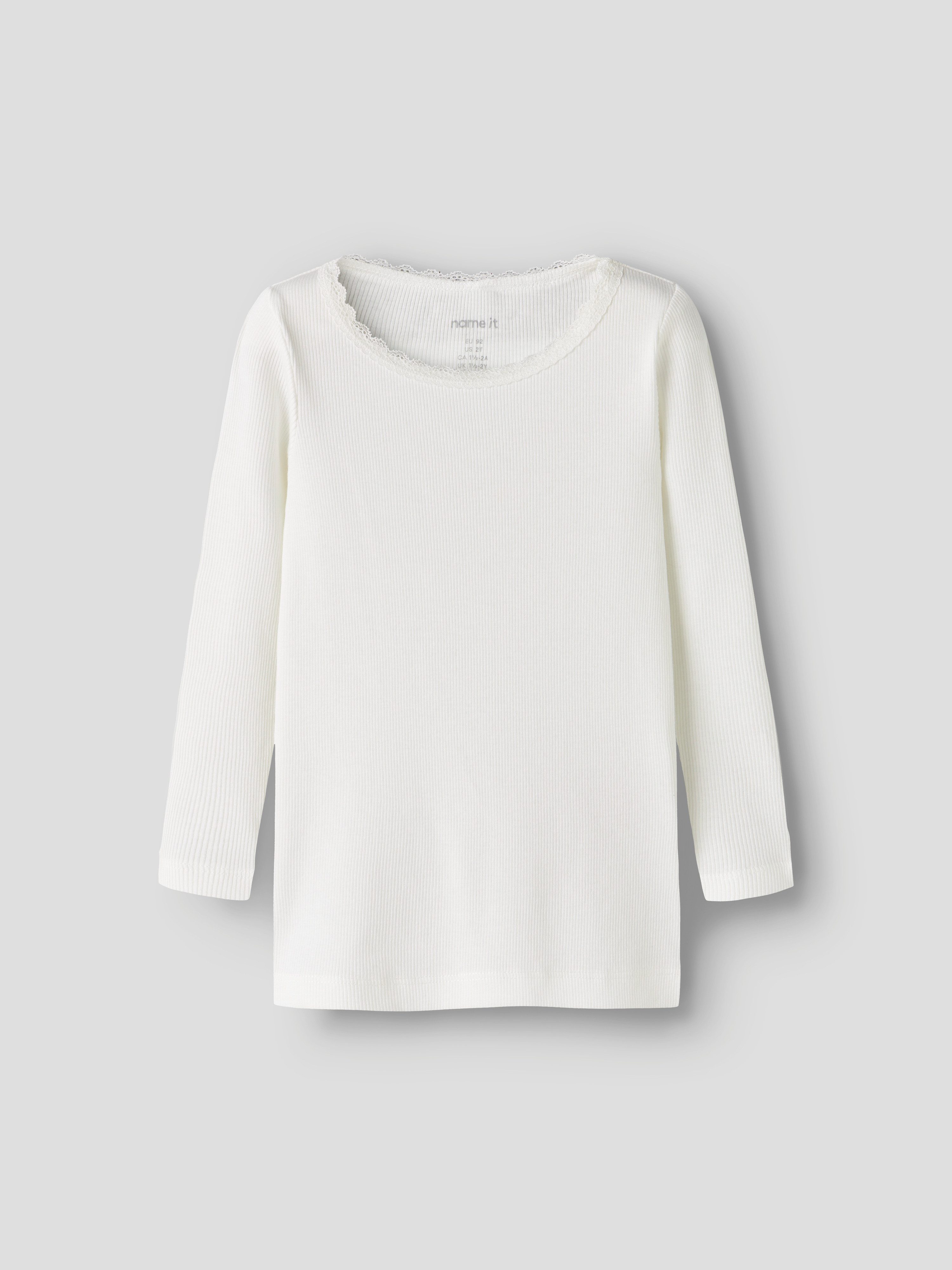 Name It Langarmshirt NMFKAB LS TOP NOOS in Feinripp und mit süßer Spitzenkante am Ausschnitt – Bild 3 von 5