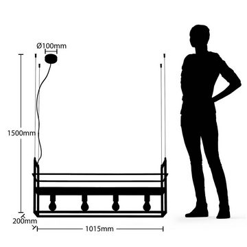 Lindby Hängeleuchte Grisela, dimmbar, Leuchtmittel nicht inklusive, Modern, Stahl, Schwarz matt, 4 flammig, E27, Deckenlampe