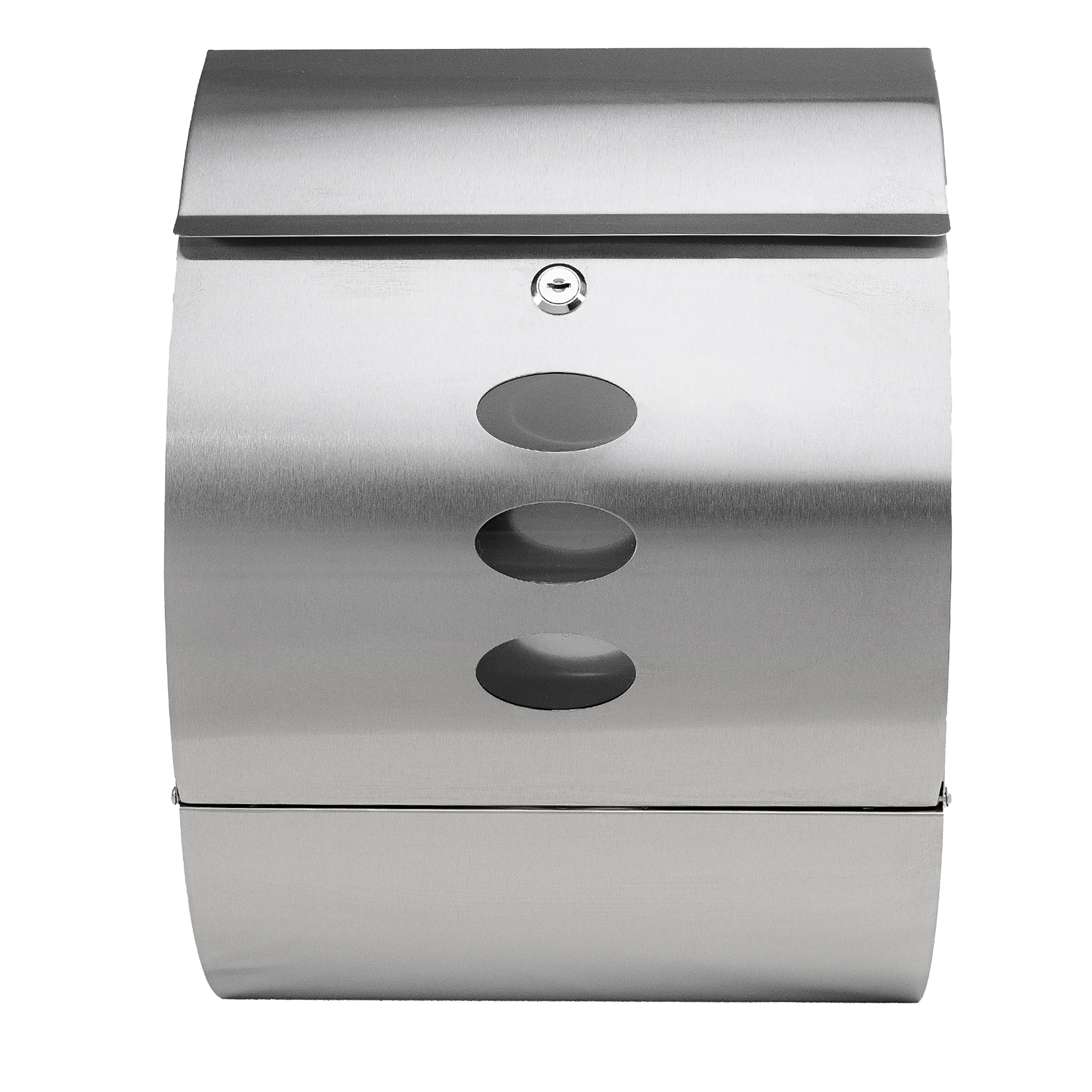 Grafner Briefkasten Edelstahl Briefkasten mit Zeitungsrolle und 3 Sichtfens günstig online kaufen