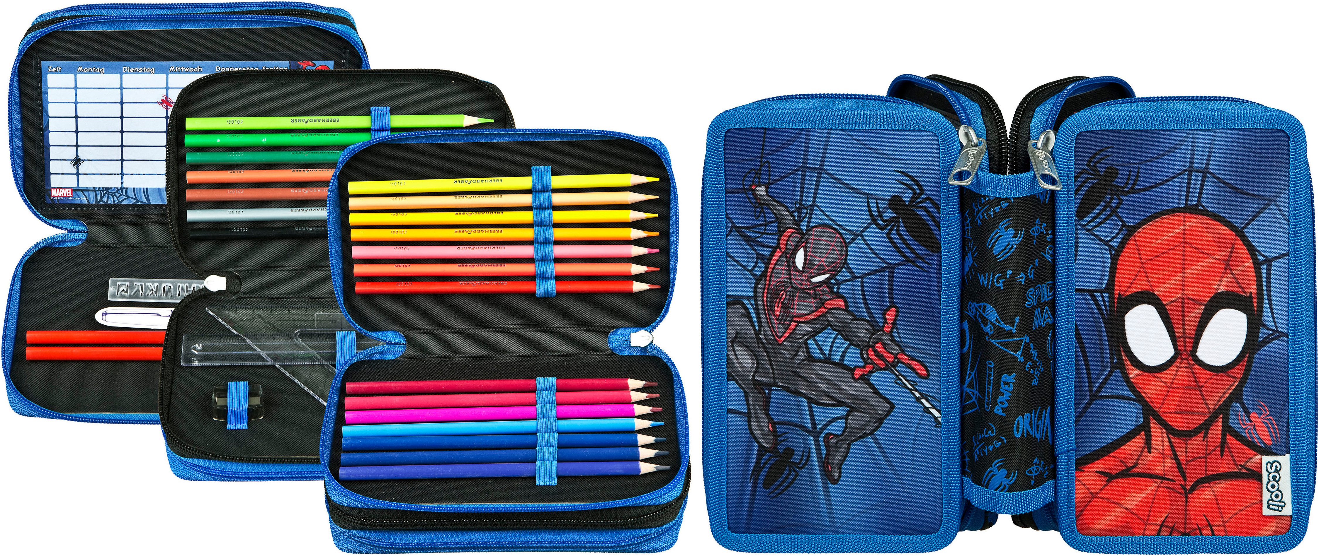 Scooli Federmäppchen Tripledecker, Spider-Man, befüllt, inklusive günstig online kaufen