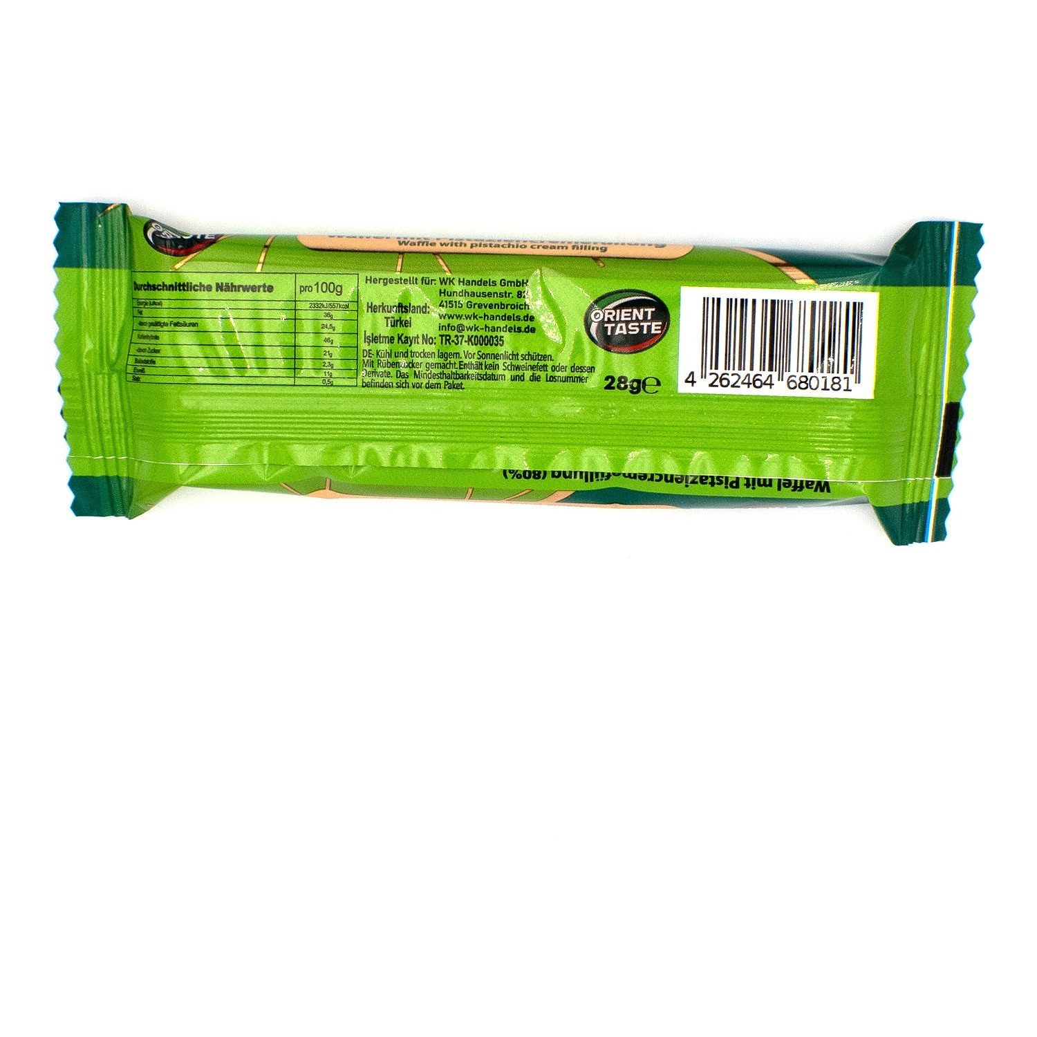 Orient Kekse, 1 x 28 g, Dubai Style Pistazien-Waffel