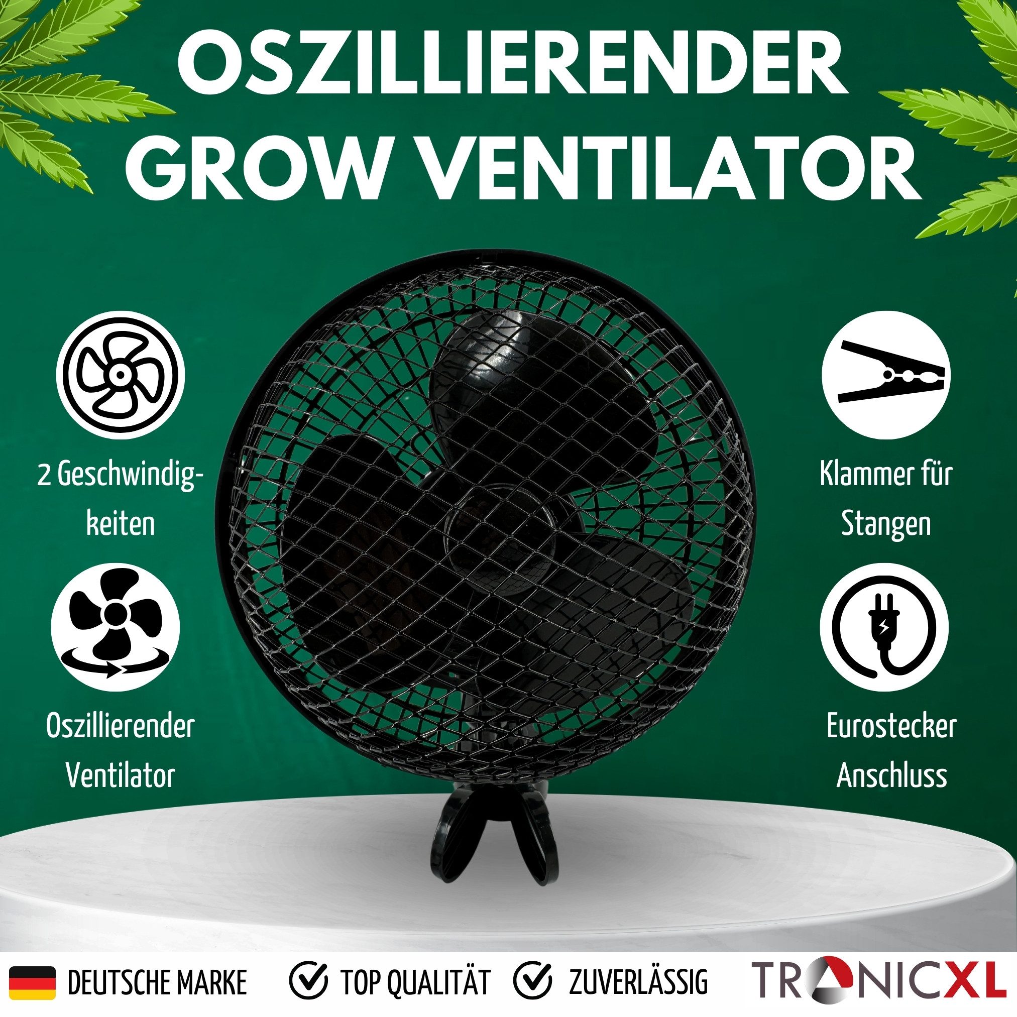 TronicXL Wandventilator Clip Ventilator oszillierend für Growbox Grow Growe günstig online kaufen