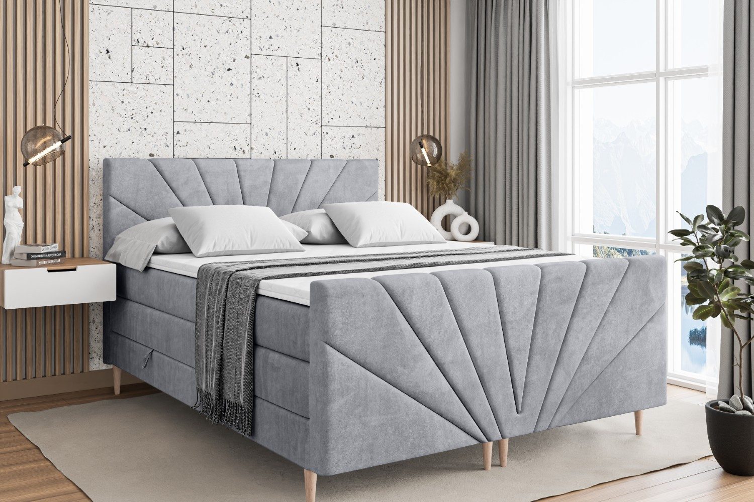ALTDECOR Boxspringbett MILTIO-F-Z KING (Multipocket-Matratze H4, günstig online kaufen