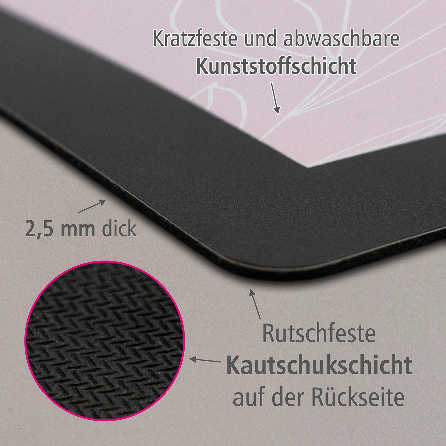 itenga Schreibtischunterlage itenga Schreibunterlage BOC1_rosa – Bild 3 von 3