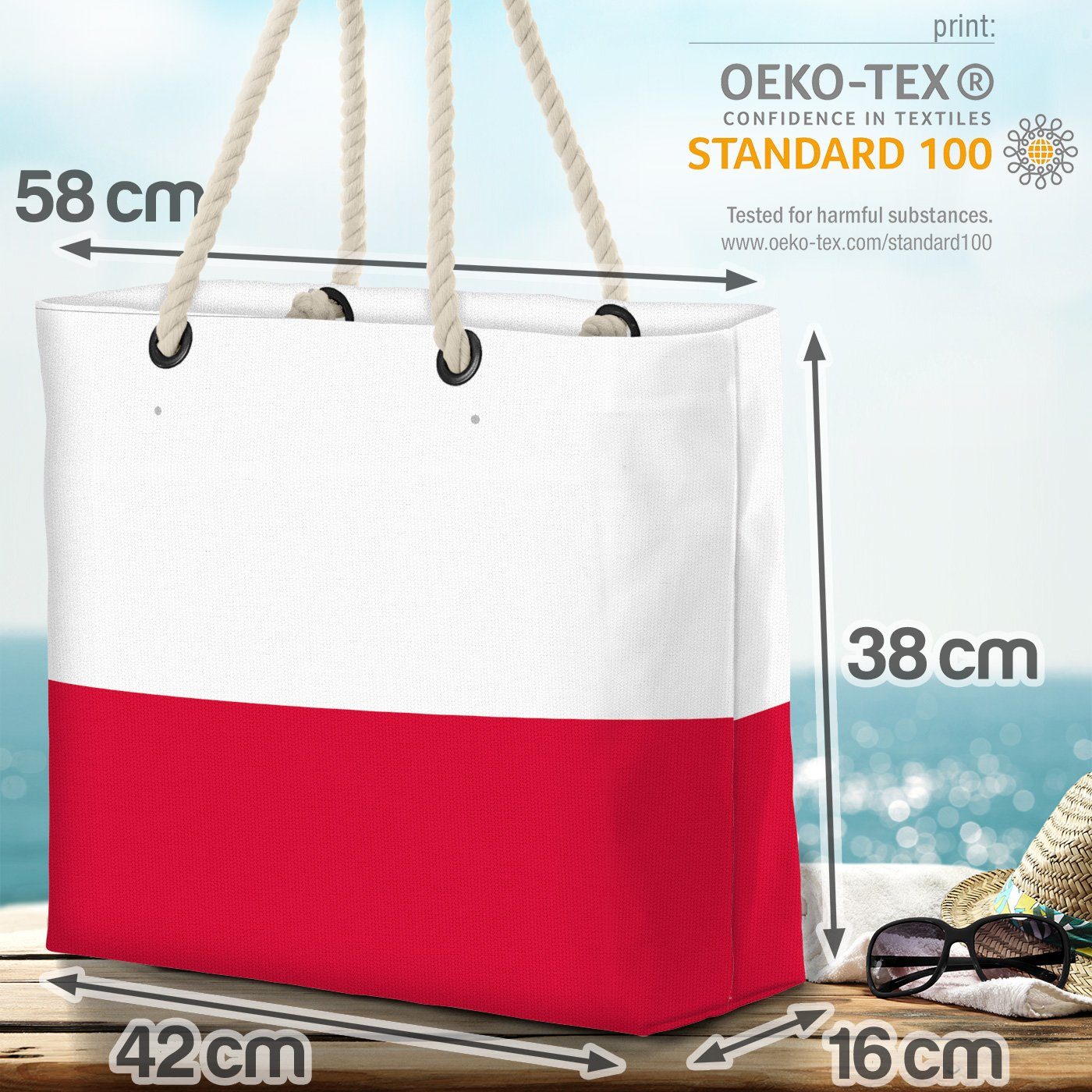 EM VOID Strandtasche Fahne Länderflagge WM Polen Flagge (1-tlg),