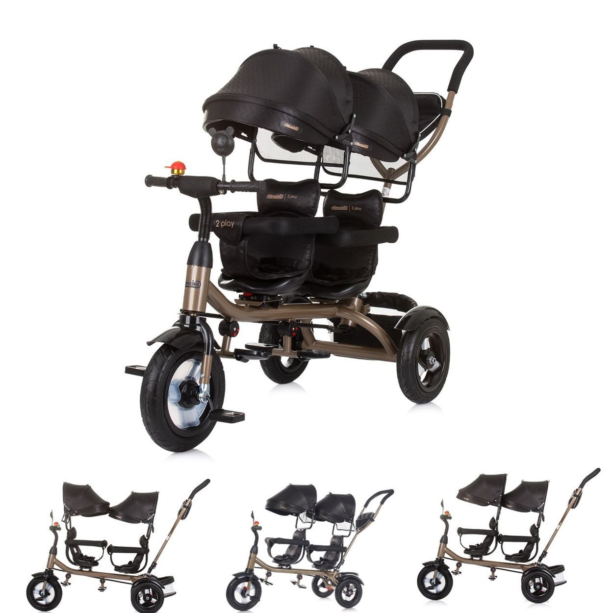 Babyshoppen Dreirad Geschwisterdreirad Tricycle 2Play, Lenkstange günstig online kaufen