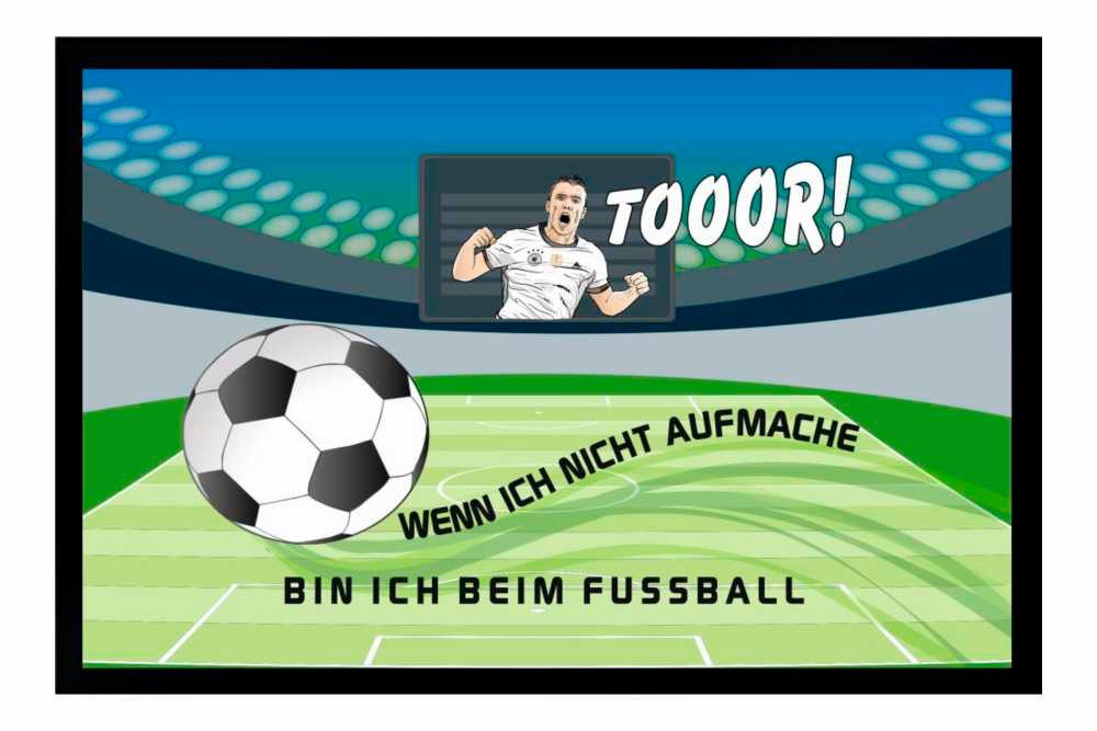 Ladreas Fußmatte Schmutzfangmatte Wenn ich nicht aufmache Fußball F253, 60x40