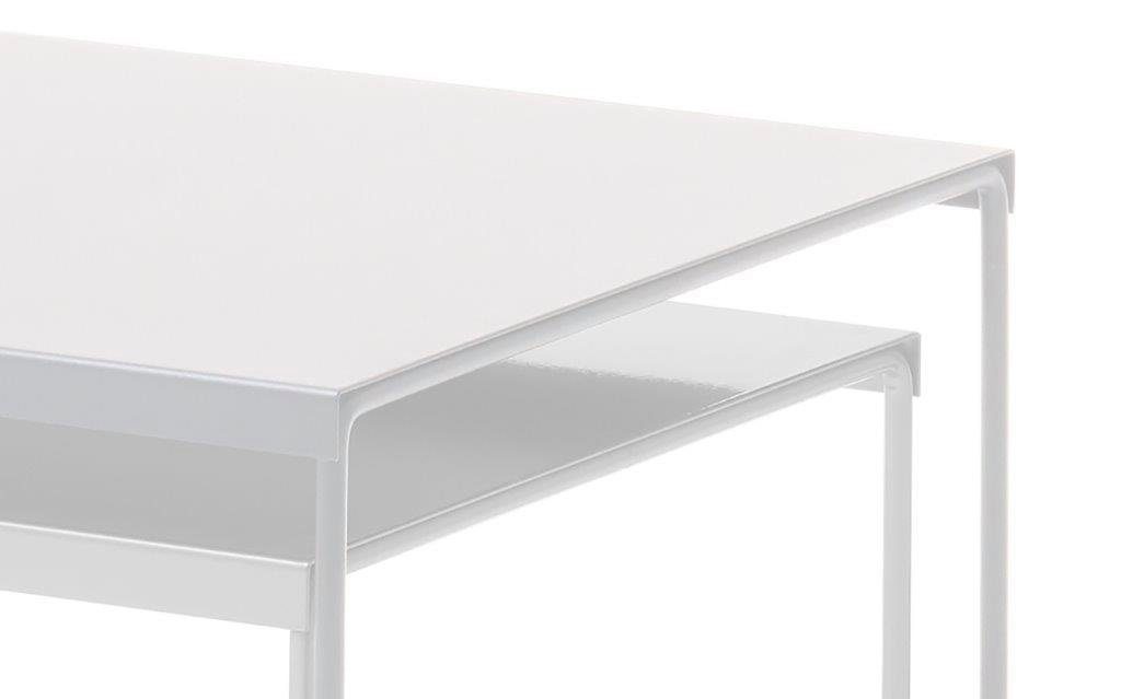 k-hometrends Beistelltisch Beistelltisch CUBE DUO Zweisatztisch - weiß Set White 2er