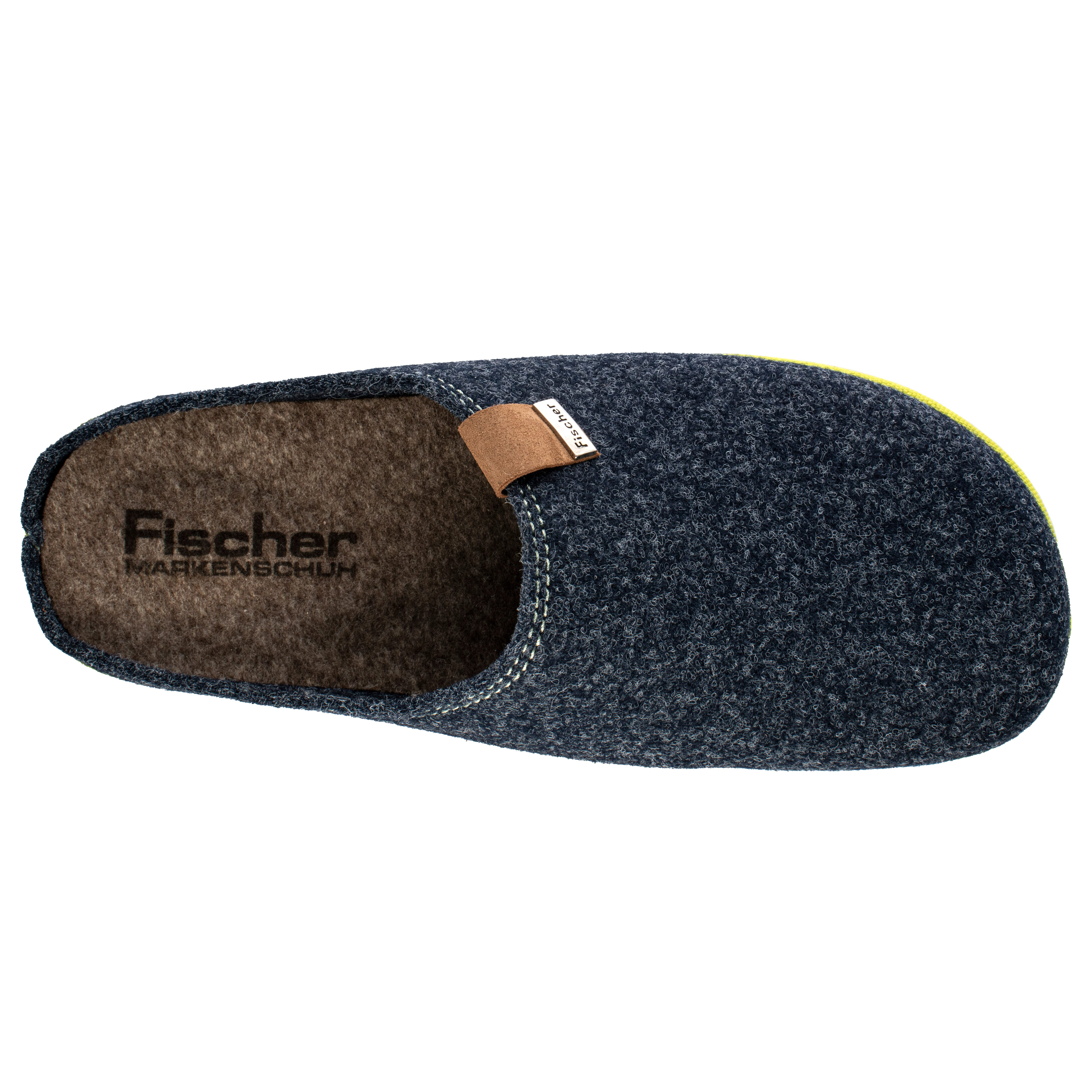 Fischer-Markenschuh Helge Pantoffel aus recyceltem PET Filz, Einlegesohle aus Filz herausnehmbar