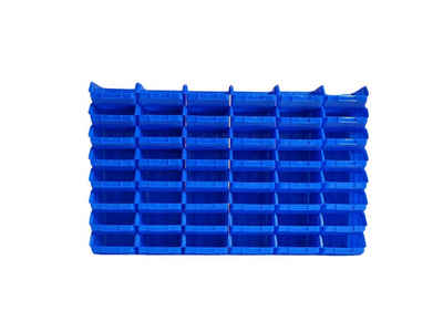 HMH Stapelbox »48 Stück Stapelboxen Größe 1 für Werkstatt Garage Keller Sichtlagerboxen 95x97x52mm Lagerboxen blau Sichtlagerkästen zur Kleinteile Aufbewahrung«