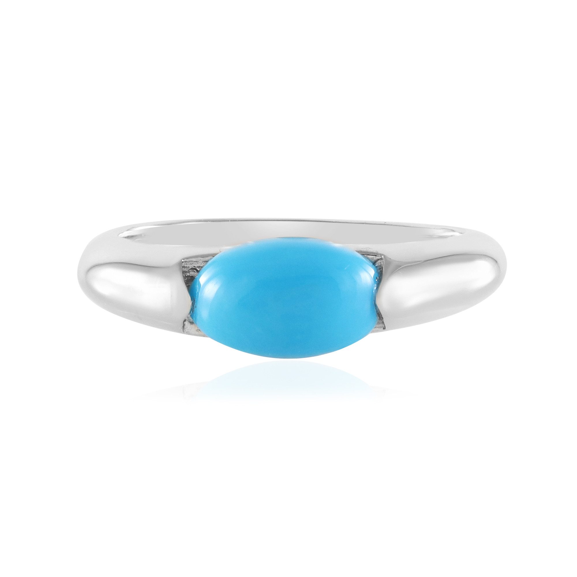 Solitärring Cavill Ring 1,305 ct Sleeping Beauty Türkis in 925 Silber, Blau Oval