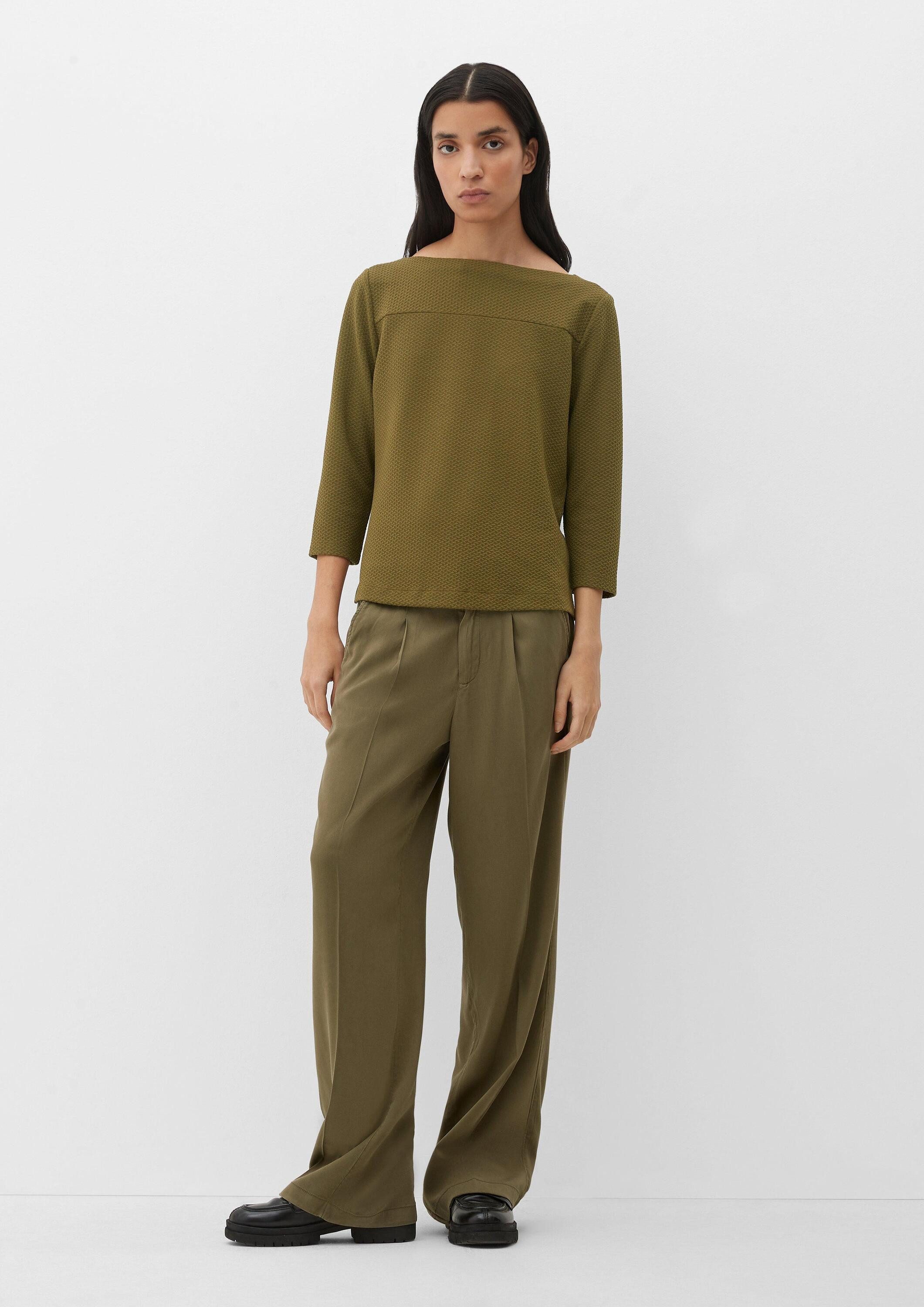 s.Oliver 3/4 Arm-Pullover Sweatshirt Longsleeve mit U-Boot-Ausschnitt