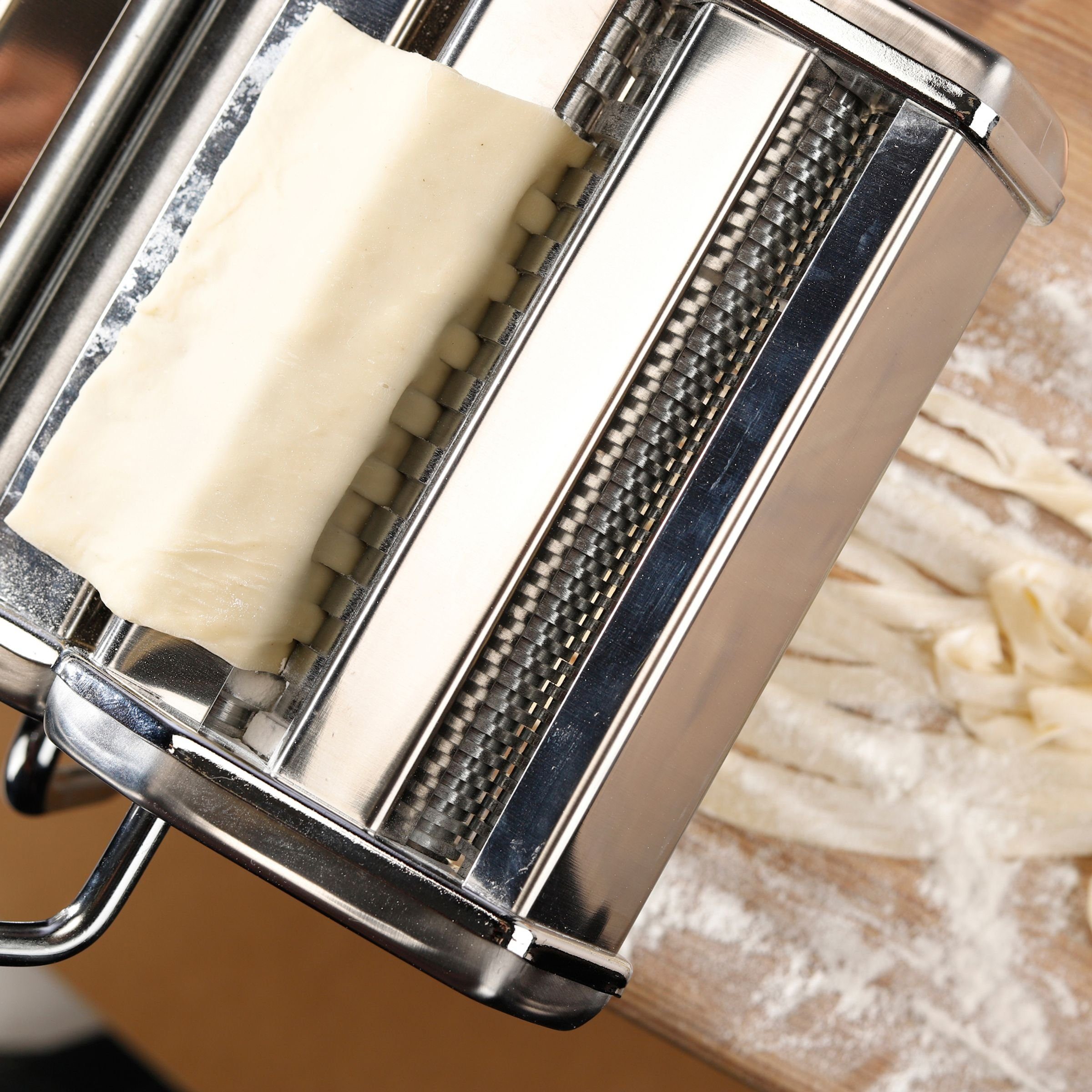Gravidus Nudelmaschine Edelstahl Maschine Pasta Tagliatelle Nudelmaschine