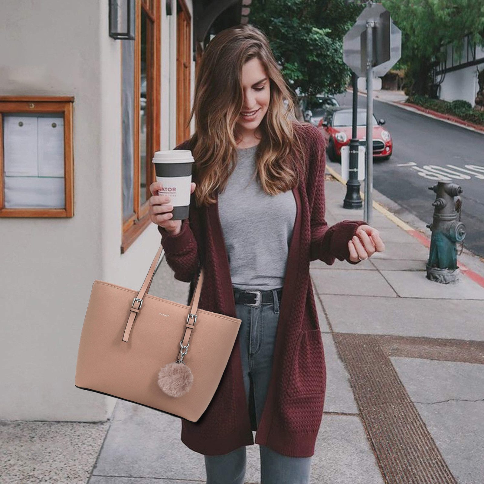 TAN.TOMI Shopper Damen Shopper Klassisch Elegante Handtasche Henkeltasche Schwarz, Groß Damen Schultertaschen, ​Geschenke für Frauen in schlichter Optik