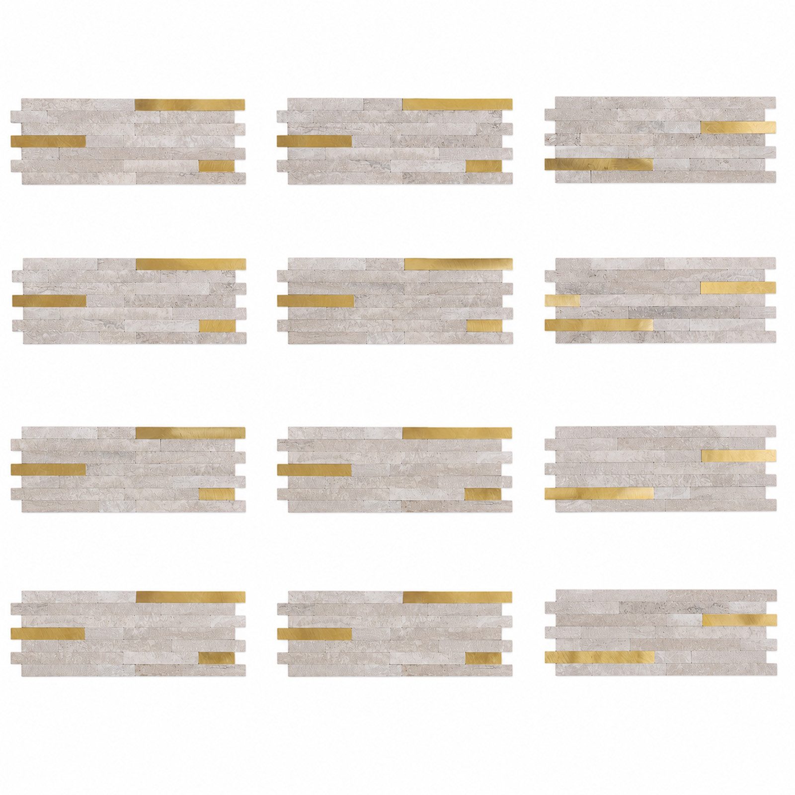 Youyijia 3D Wandpaneel 12pcs Selbstklebende Wandfliesen, 3D-Marmor-Mosaik-Wandpaneele