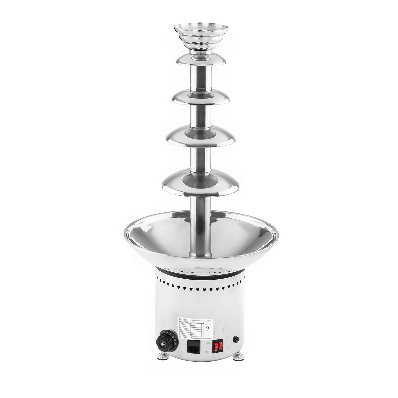 Royal Catering Schokoladenbrunnen 5 Etagen Schokofondue 6 kg Шоколадный фонтан 240 W Edelstahl Profi Gastro