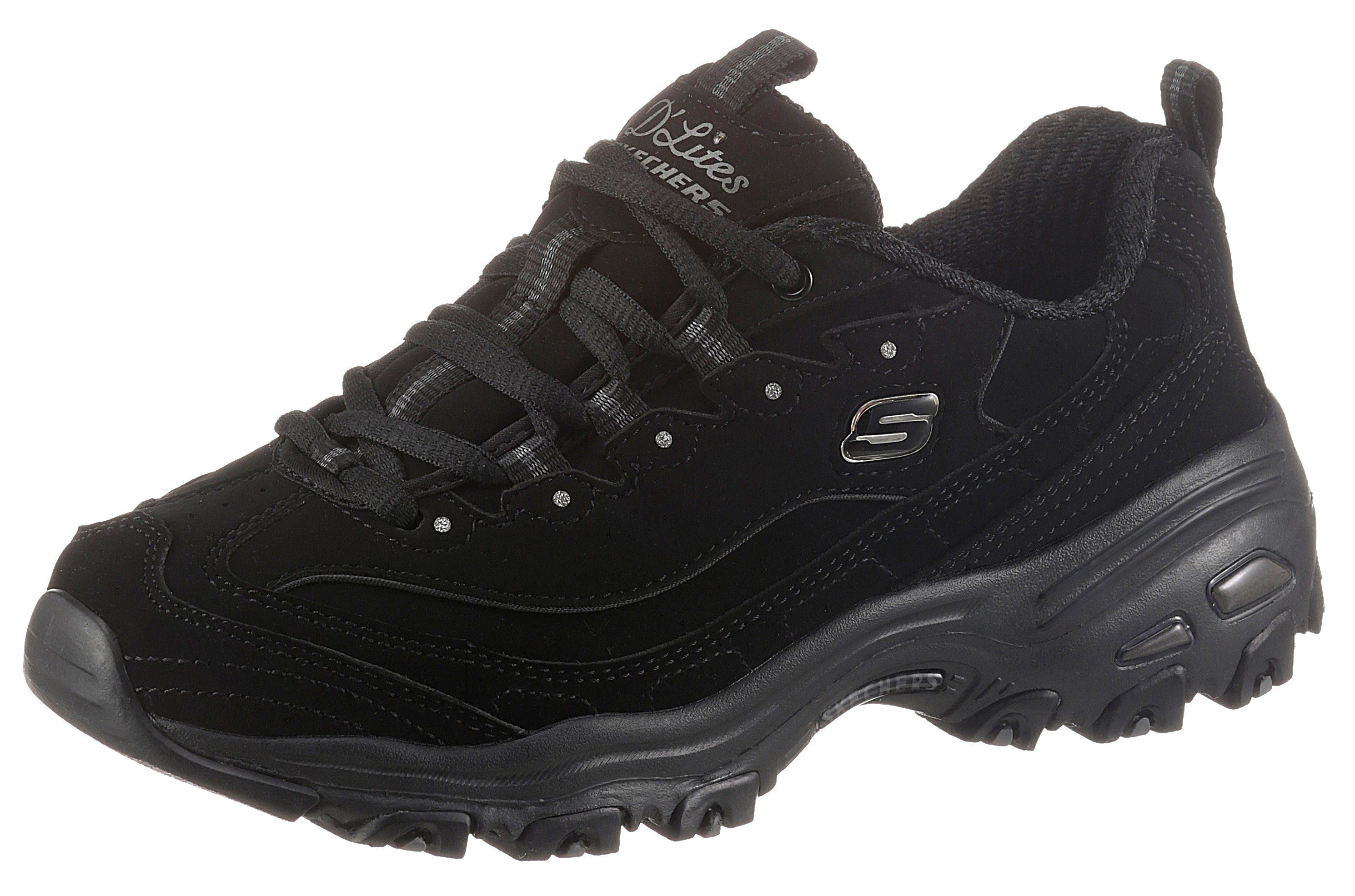 Skechers D'LITES PLAY ON Sneaker mit Air Cooled Memory Foam, Freizeitschuh, Halbschuh, Schnürschuh