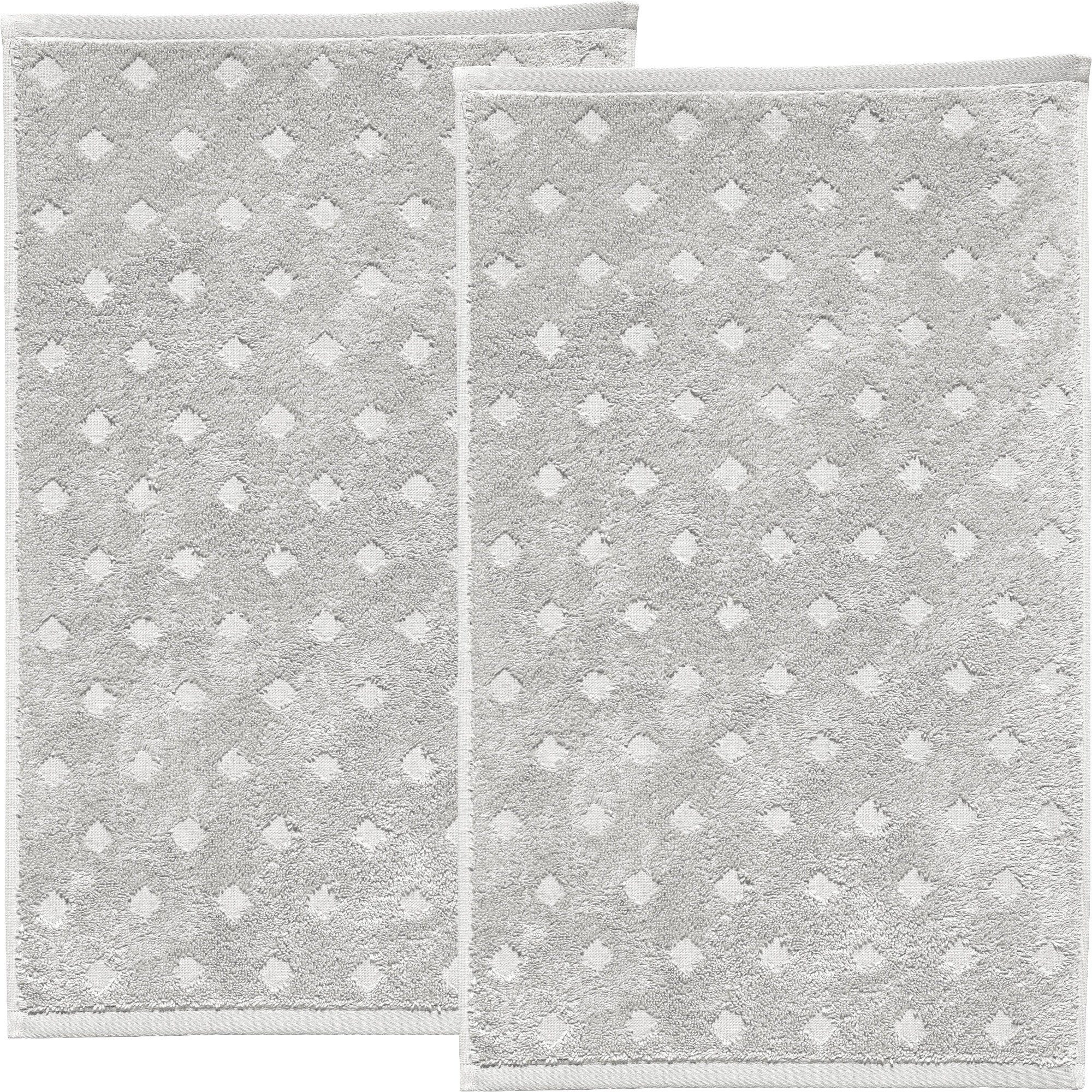 Erwin Müller Gästehandtuch Gästetuch "Baden-Baden" 2er-Pack, Frottier, Walk-Frottier Uni