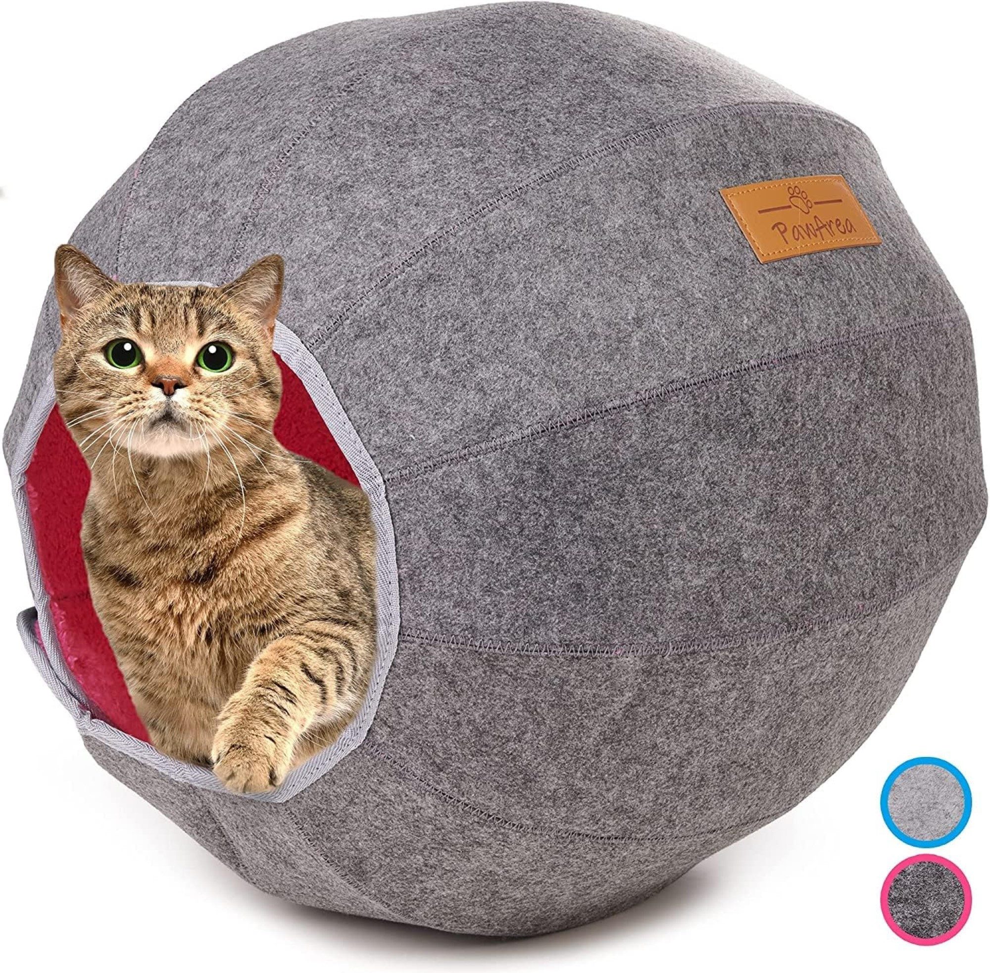 COFI 1453 Katzenliege Einstellbarer Katzenkorb perfekte Höhle für Katzen langlebig Pink/Grau