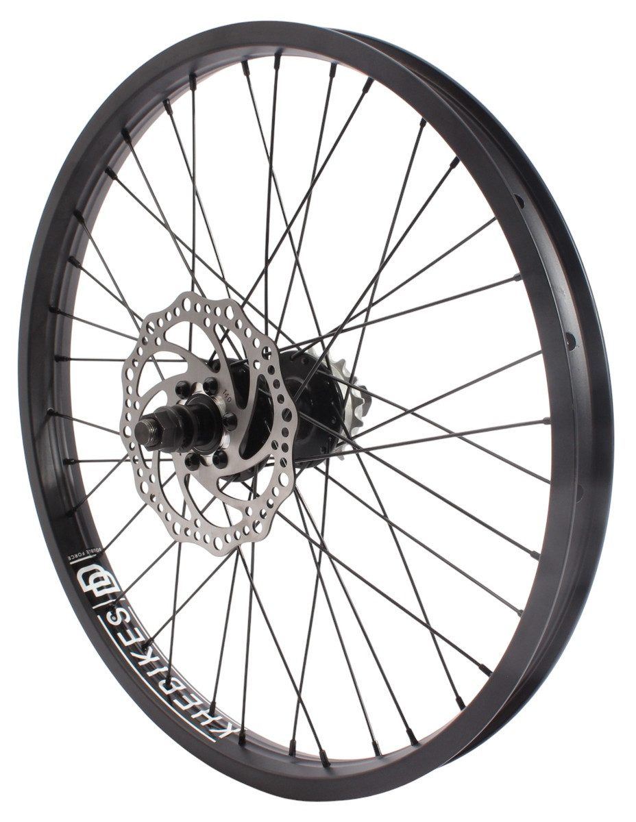 KHEbikes Fahrrad-Laufrad KHE Black Jack DISC BMX Hinterrad 20 Zoll 14 mm Disc 16T Schwarz
