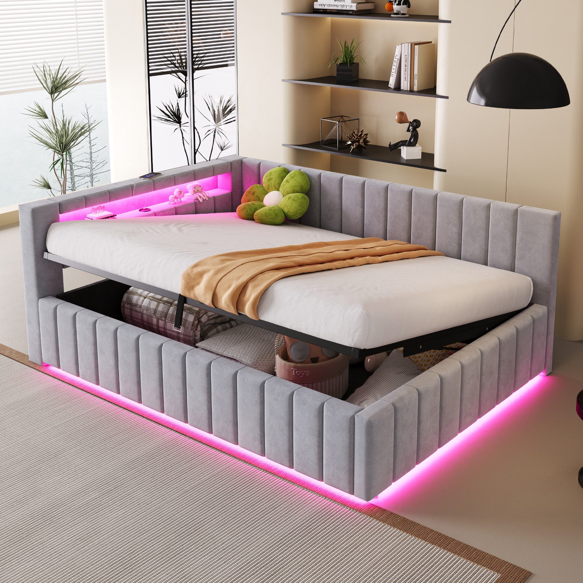 STILVORA Schlafsofa mit bettkasten,Polsterbett 140x200 mit günstig online kaufen