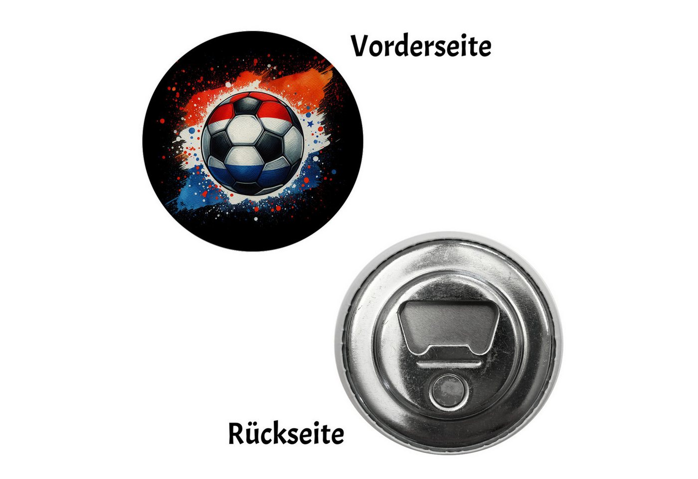 Thumbnail - speecheese Magnet Fußball Niederlande Flagge Magnet mit Flaschenöffner rund