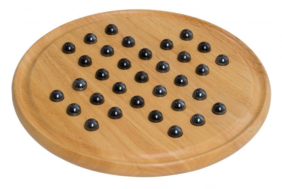 Philos Spiel, Solitaire aus Hevea-Holz mit 32 Kugeln - Groß ca 30cm - XL