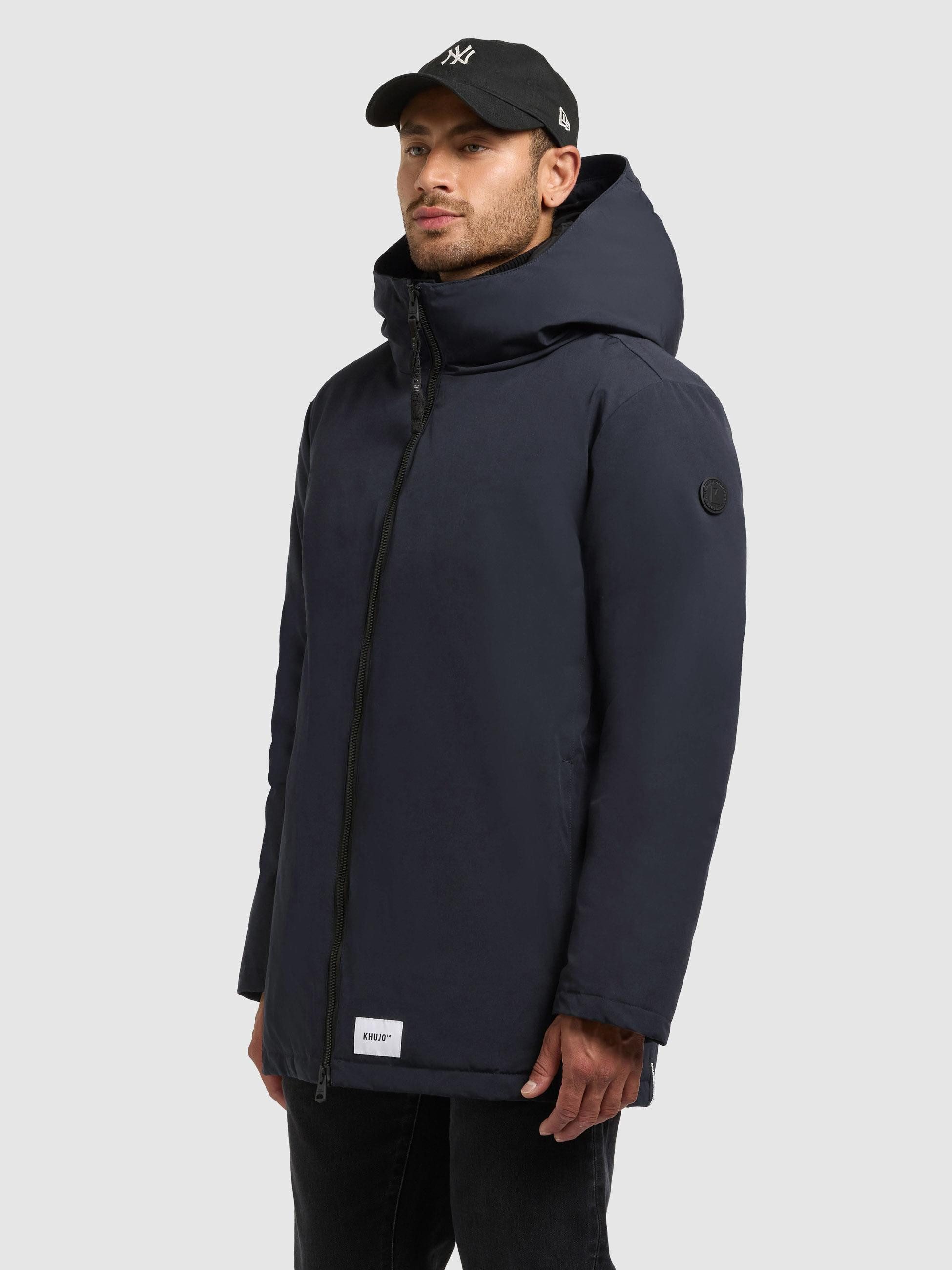 khujo Kurzmantel Nedd Kurzer Herren Parka mit innenliegenden Rucksack-Trägern