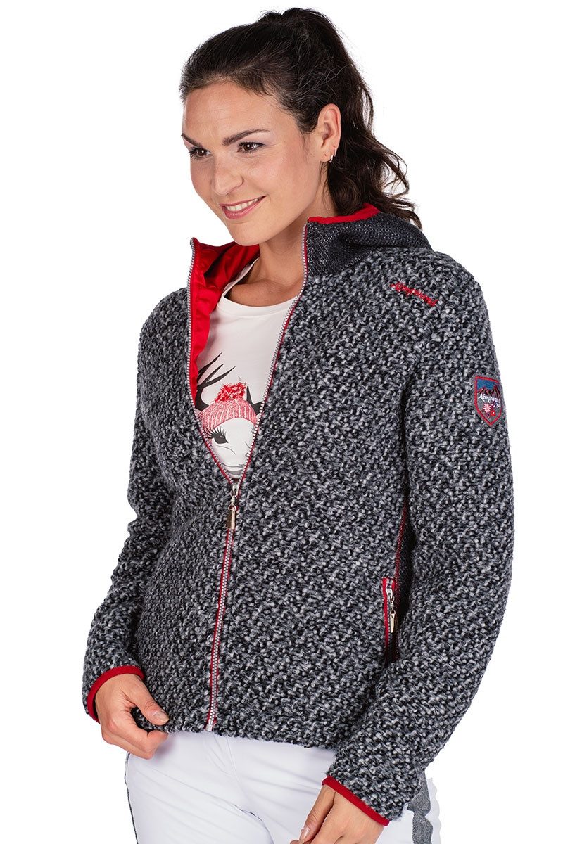 Almgwand Outdoorjacke Outdoorjacke Damen - MAHDSPITZE - anthrazit/hellgrau/rot