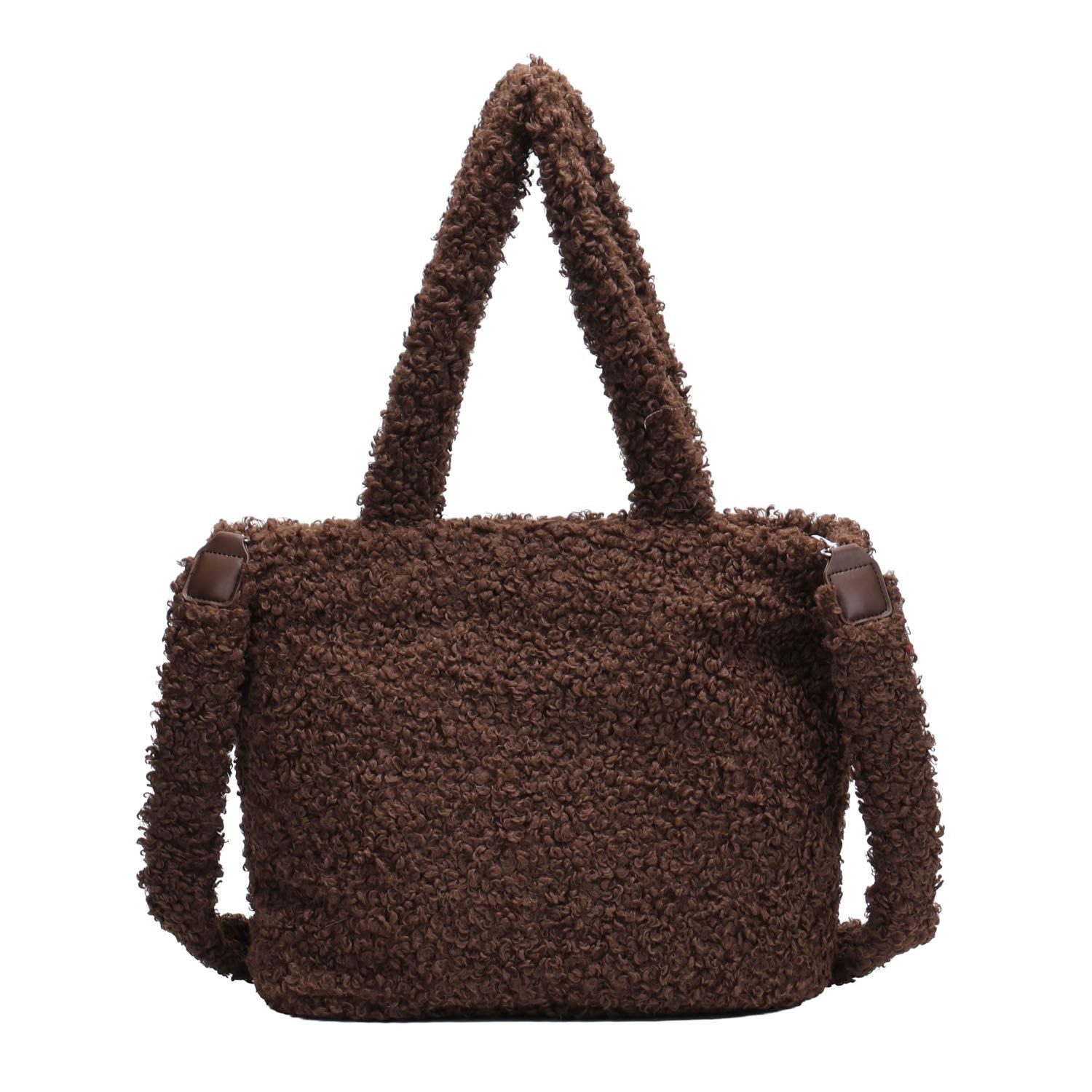 ITALYSHOP24 Schultertasche DAMEN TEDDY Shopper Plüsch TASCHE Tote Bag Felltasche Kuscheltasche, Umhängetasche Wintertasche Beuteltasche Weekender Lammfell-Optik Hobo