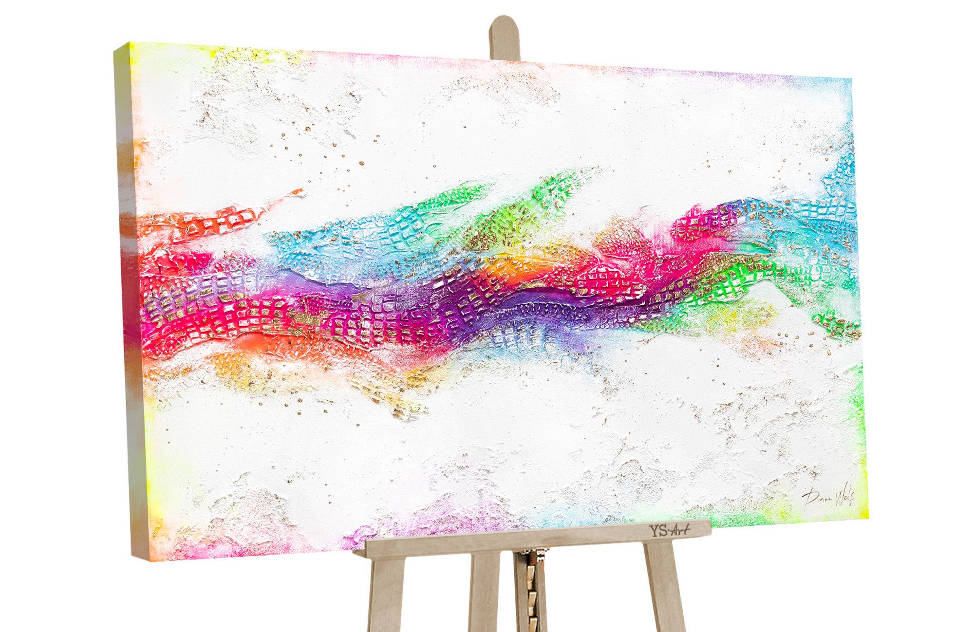 YS-Art Картина Farbenmusik, Abstraktion, Buntes Leinwand Bild Handgemalt Abstrakt mit Struktur