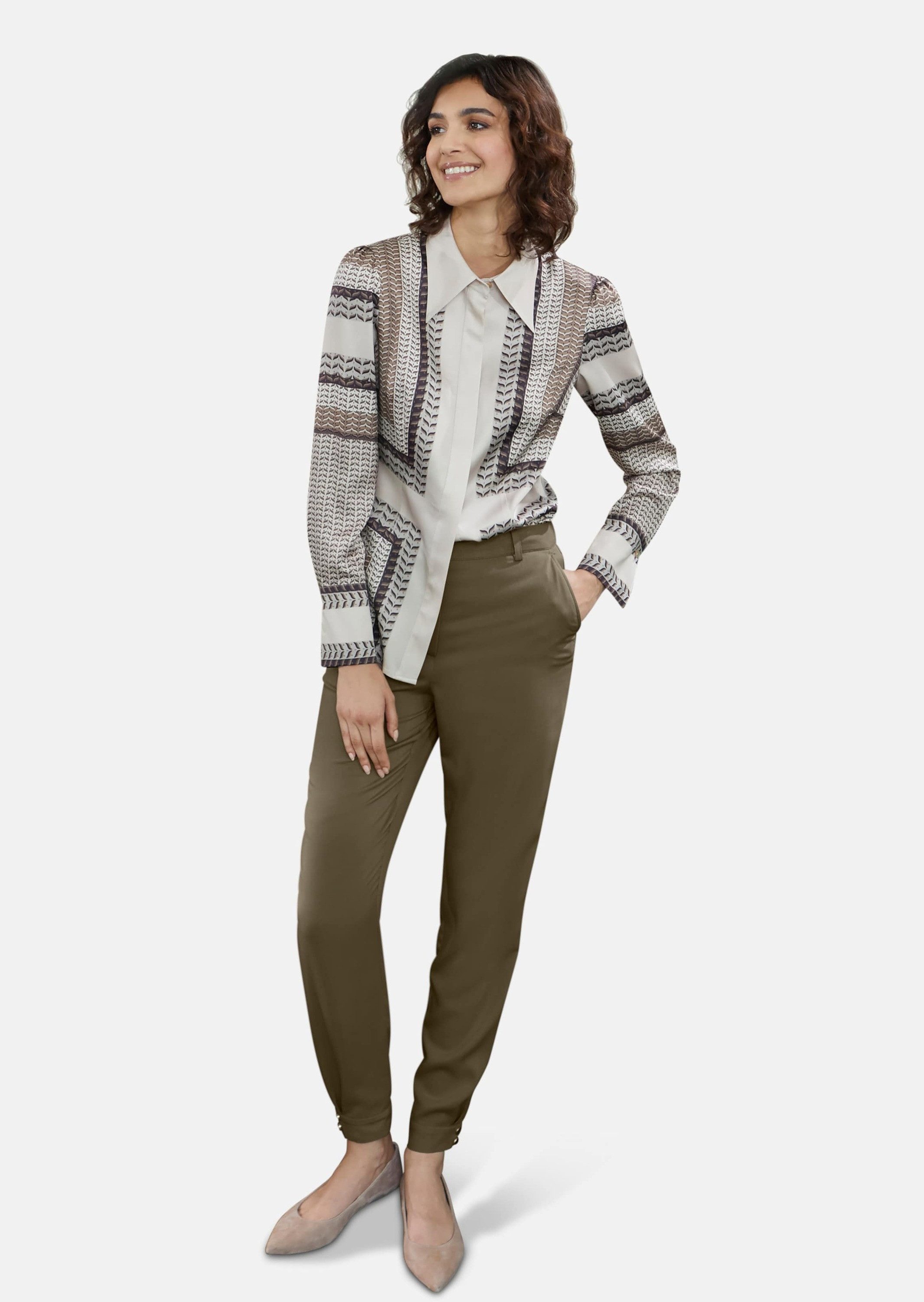 MADELEINE Stoffhose Schmale Hose mit modischem Saumbündchen günstig online kaufen