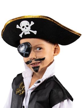 Das Kostümland Kostüm 10er Set Piratenhut mit Totenkopf für Kinder - Sch