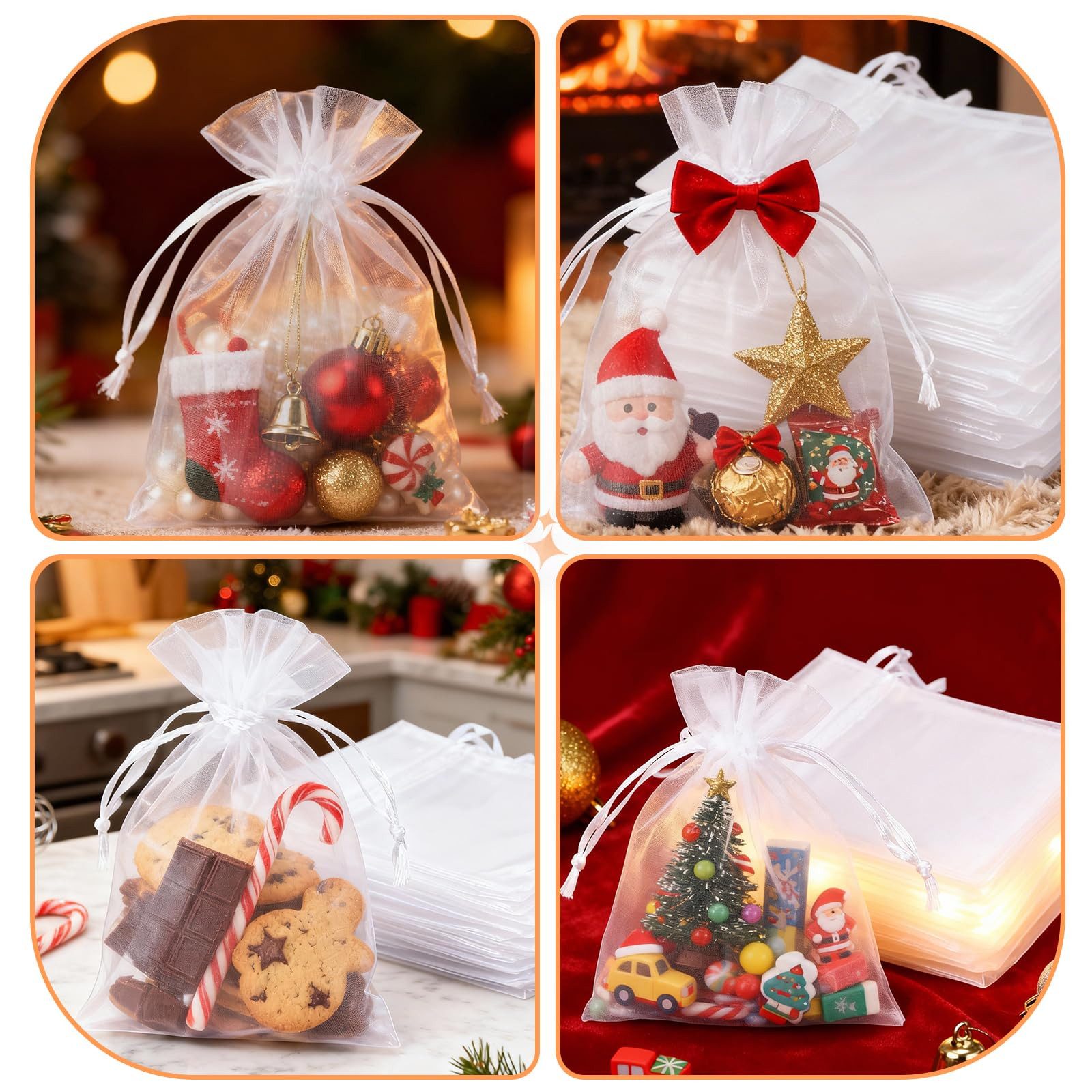 FOUORTUNATE-BEE Aufbewahrungstasche Organzabeutel 100 Stück 10x15 cm – Schmuck & Geschenkbeutel, Weiße Zugbeutel für Hochzeit, Lavendel & kleine Geschenke – Bild 4 von 5