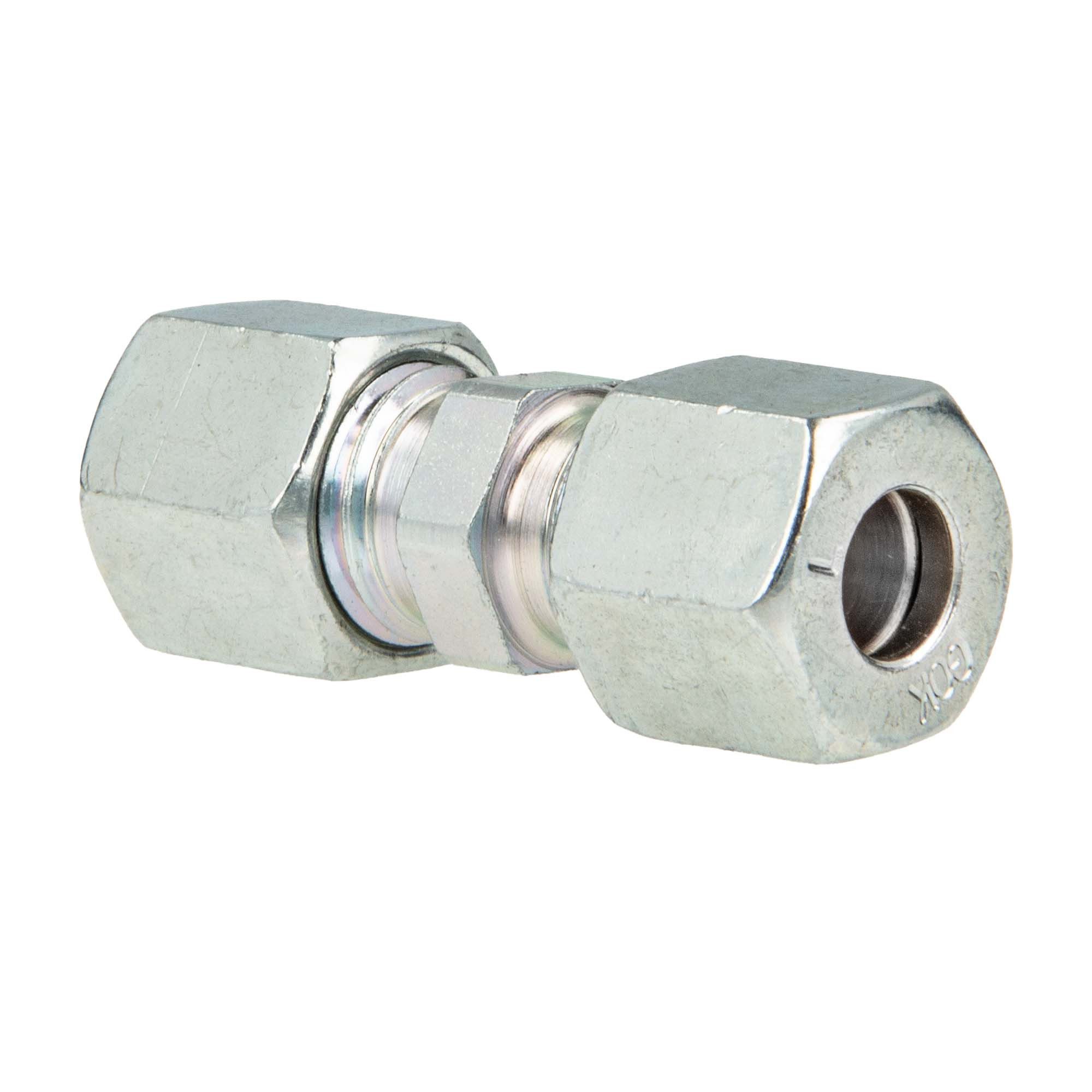 GOK Wasserrohr Schneidringverschraubung Typ G - Gerade Verschraubung, Stahl verzinkt, 8 x 8 mm Schneidring Stahl