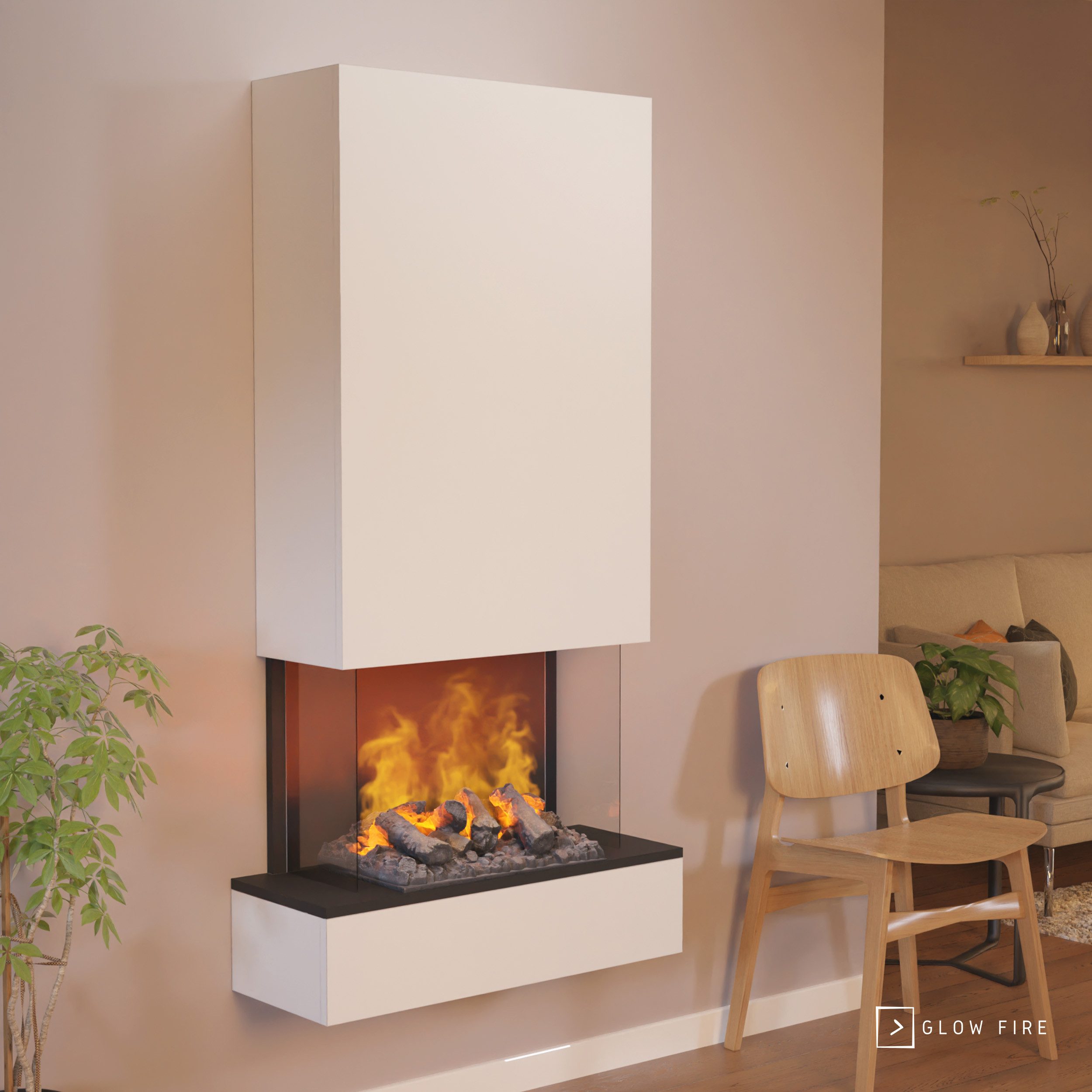 GLOW FIRE Elektrokamin Hölderlin hoch Wasserdampf günstig online kaufen