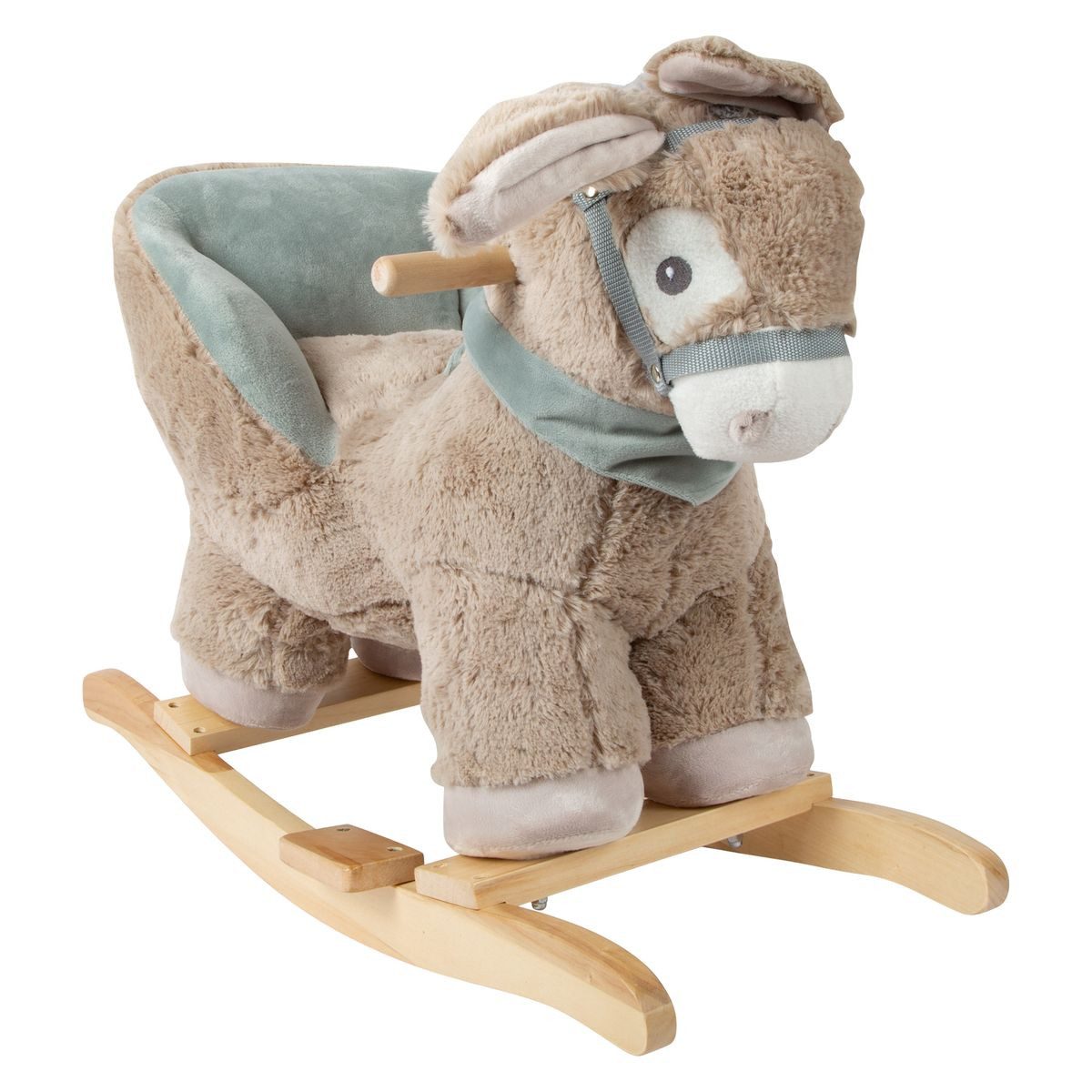 Small Foot Schaukeltier Esel - Grau, Schaukeltier für Kinder ab 12 Monaten mit Sitz